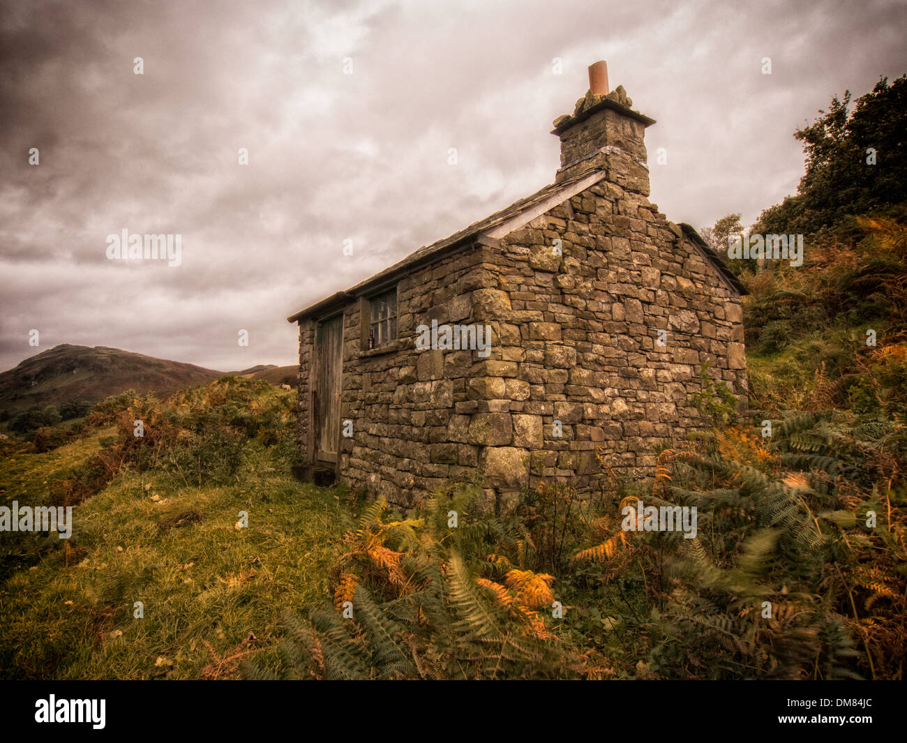 Steinbrecher Hütte im Lake District Stockfoto
