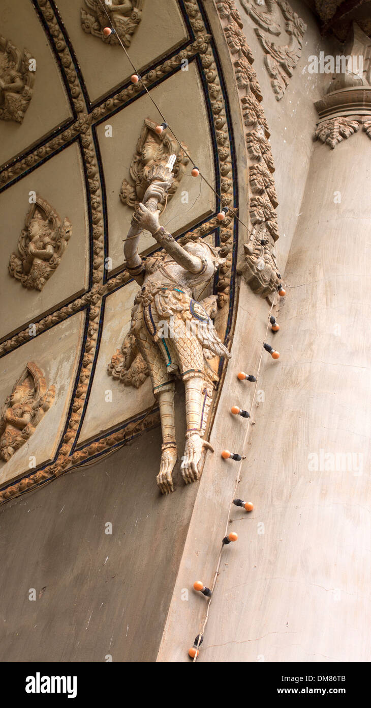 Reich verzierte Tempel Carving Vientiane Laos in Südostasien Stockfoto