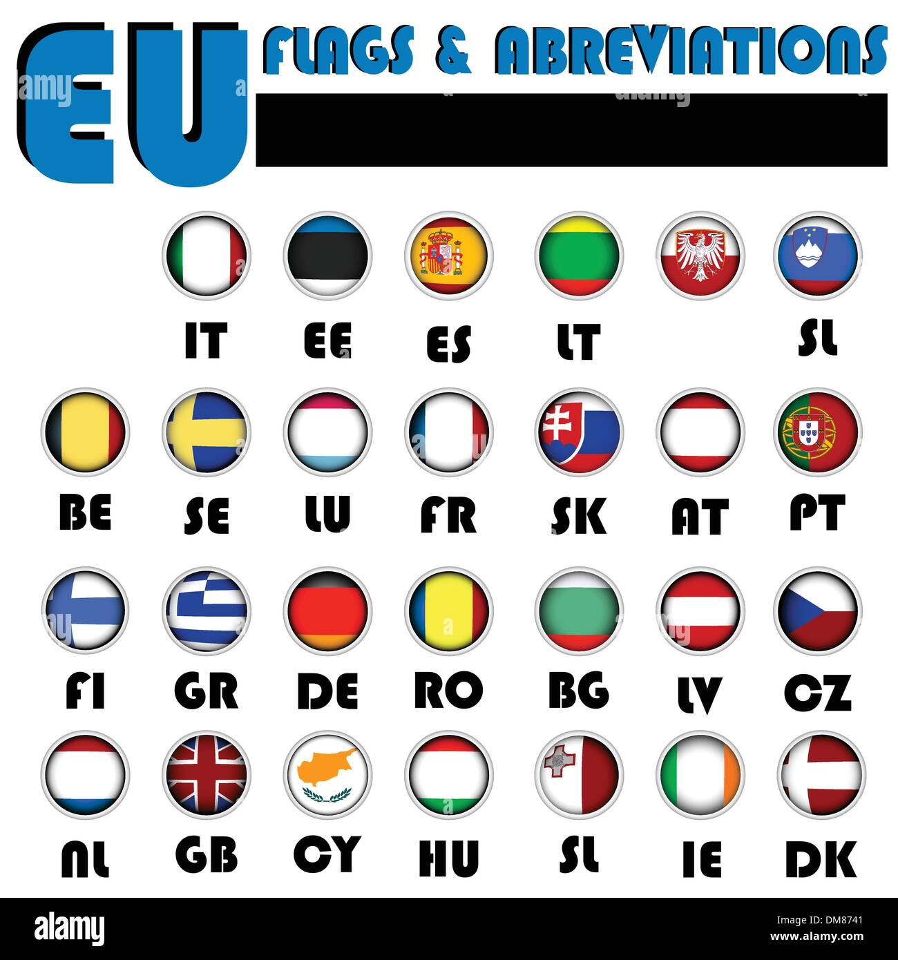 Europäische Union Flaggen Stock Vektor