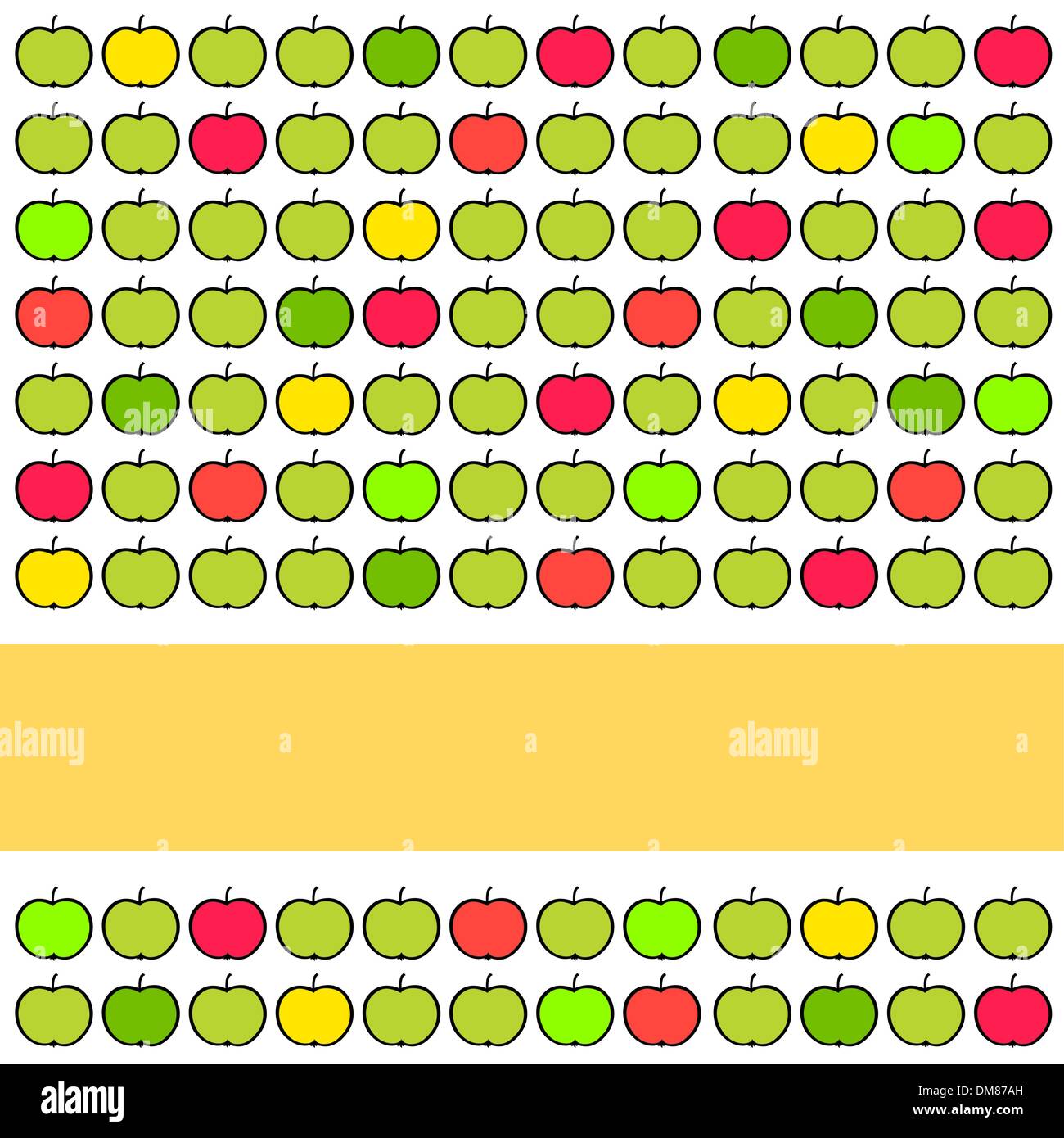Farbigen Hintergrund mit Äpfeln Stock Vektor