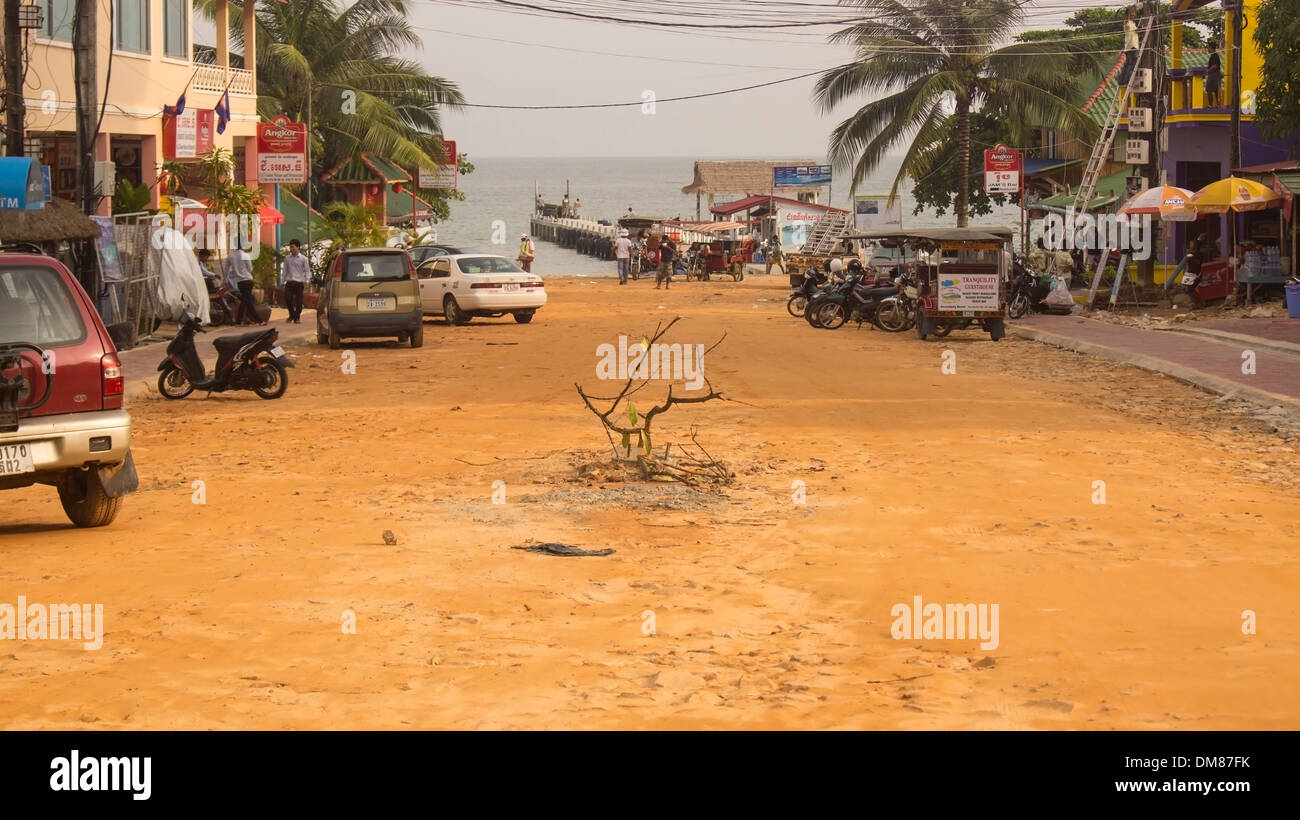staubige Straße Sihanoukville Kambodscha in Südostasien Stockfoto
