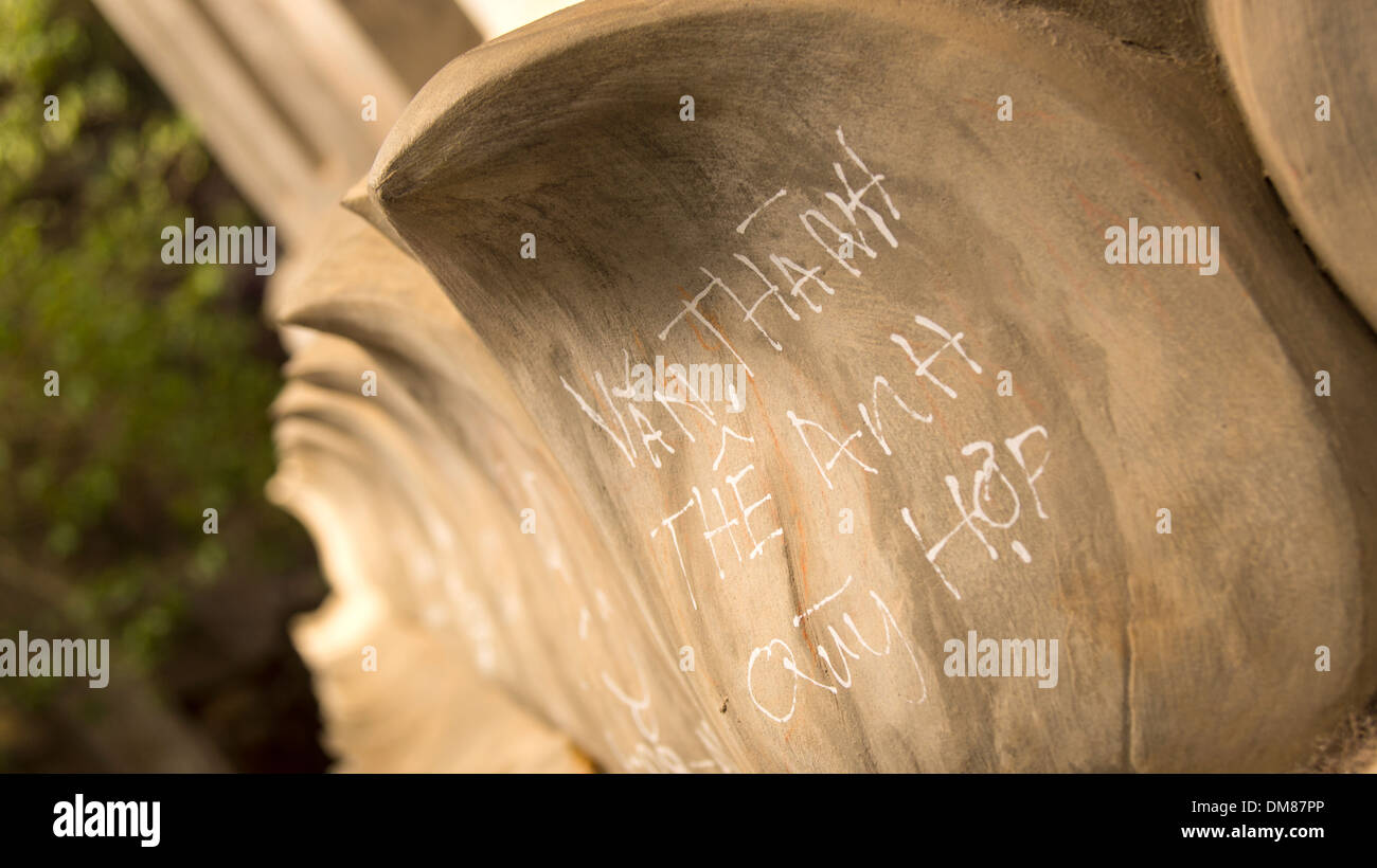 Geschnitzte Steininschrift Hoi an ein Vietnam-Süd-Ost-Asien Stockfoto