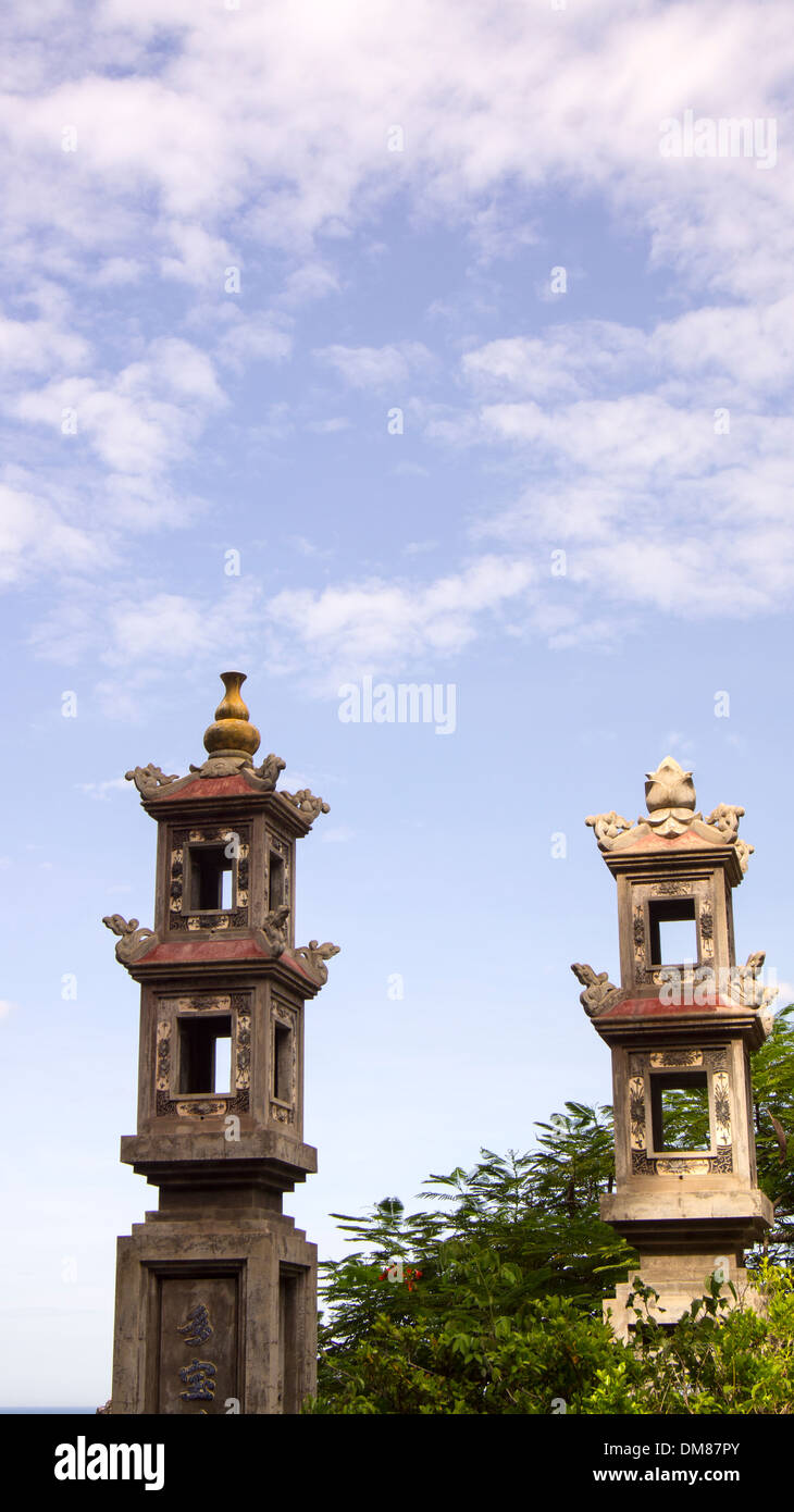 Tempel-Schnitzereien Hoi an ein Vietnam-Süd-Ost-Asien Stockfoto