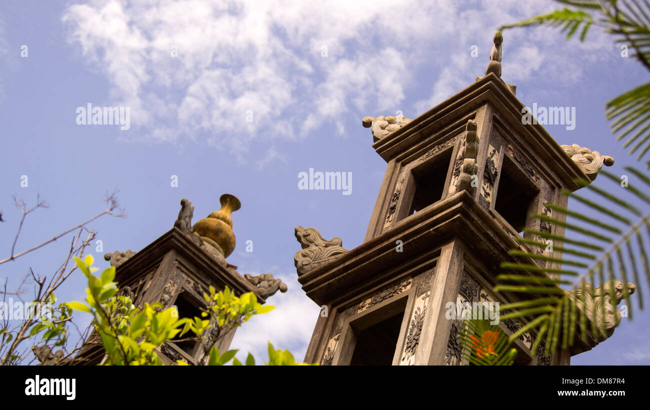 Tempel-Schnitzereien Hoi an ein Vietnam-Süd-Ost-Asien Stockfoto