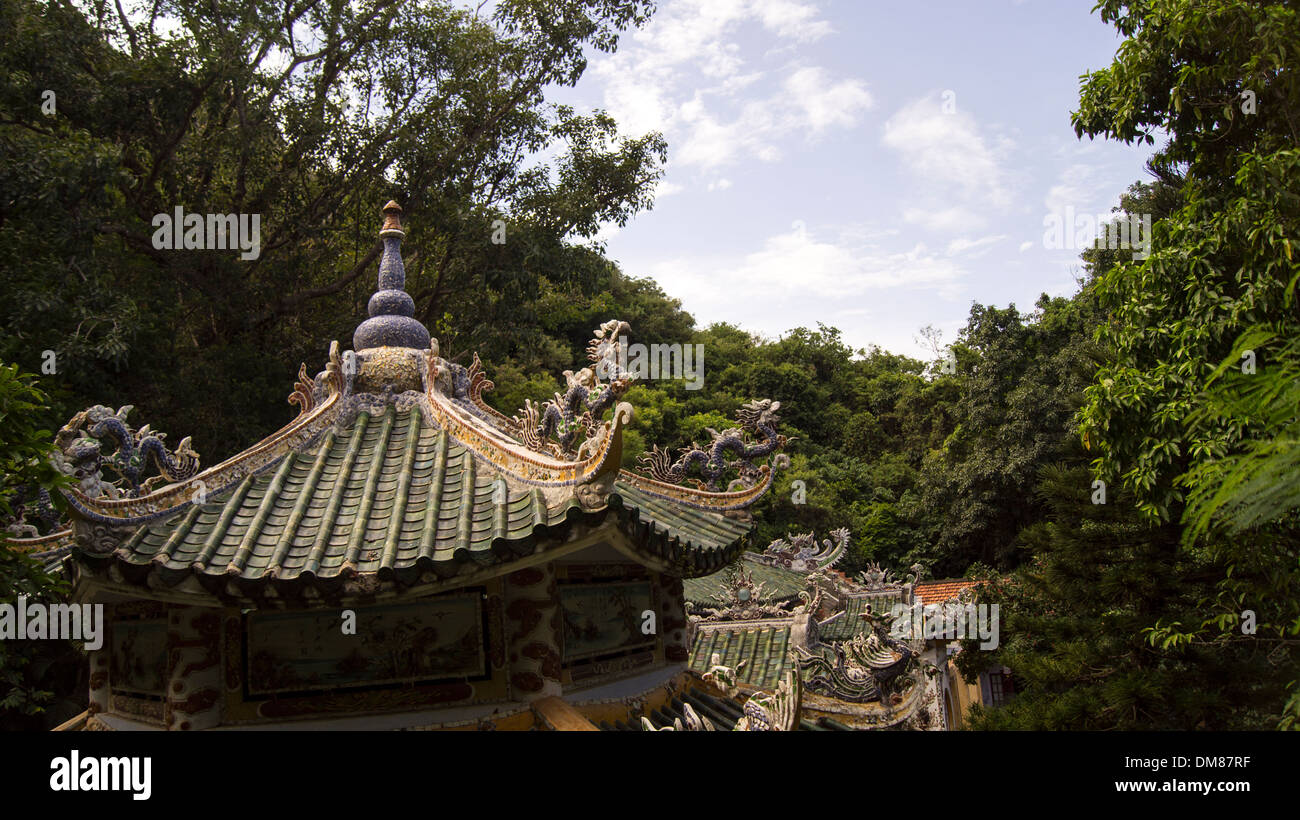 Dächer der Tempel Hoi an ein Vietnam-Süd-Ost-Asien Stockfoto