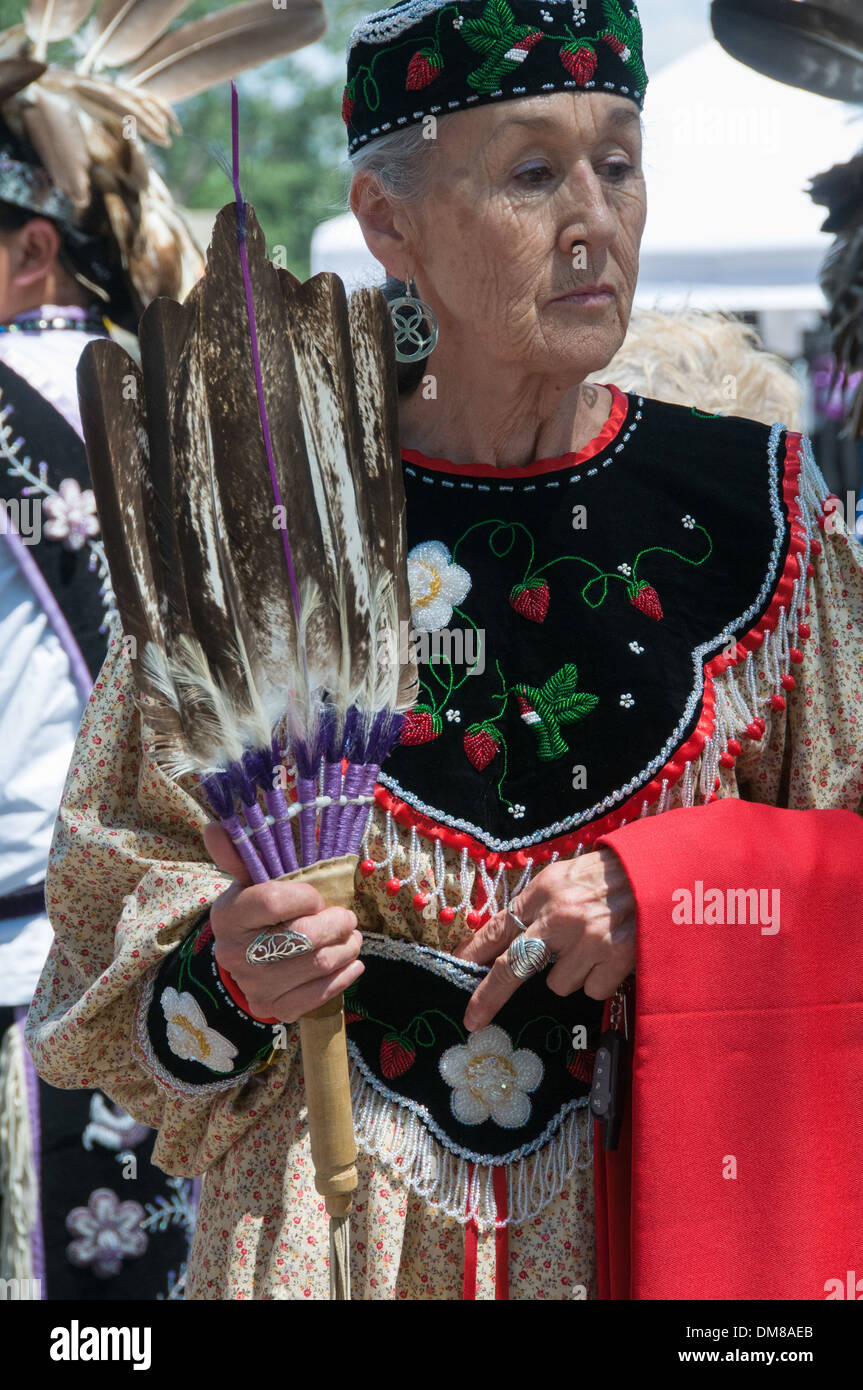 Ältere einheimische Frau Kahnawake Quebec Kanada Stockfoto