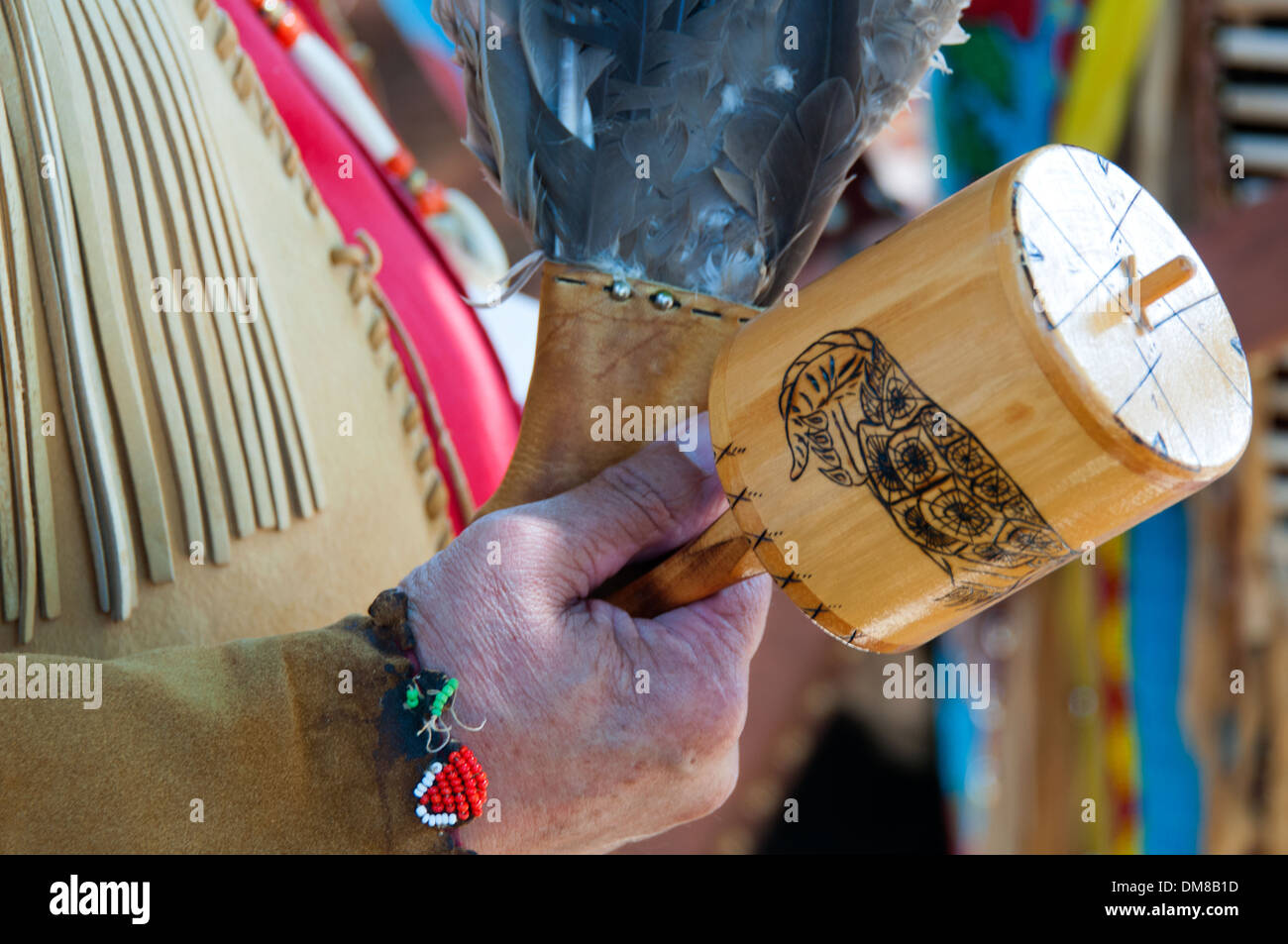 Traditionelle einheimische Musik Mohawks Quebec Kanada Stockfoto