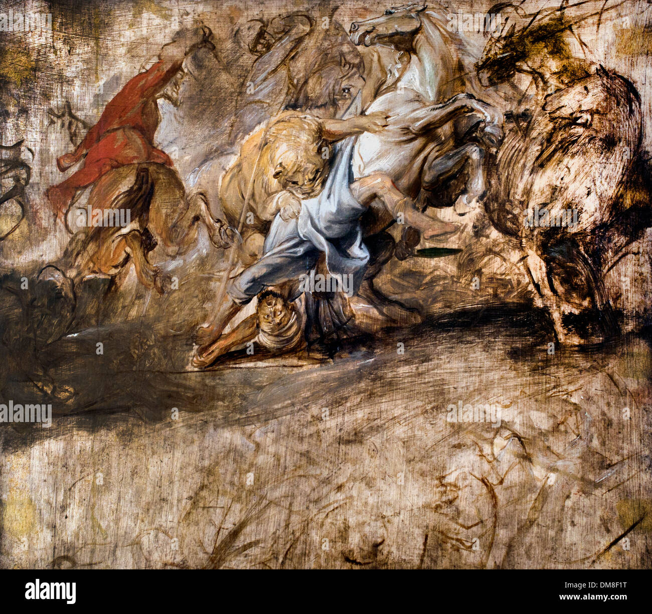 DIE Löwen jagen 1621 ÖLSKIZZE für die MEDICI Zyklus 1621 Rubens (1577-1640) flämischen Belgien Belgien Stockfoto