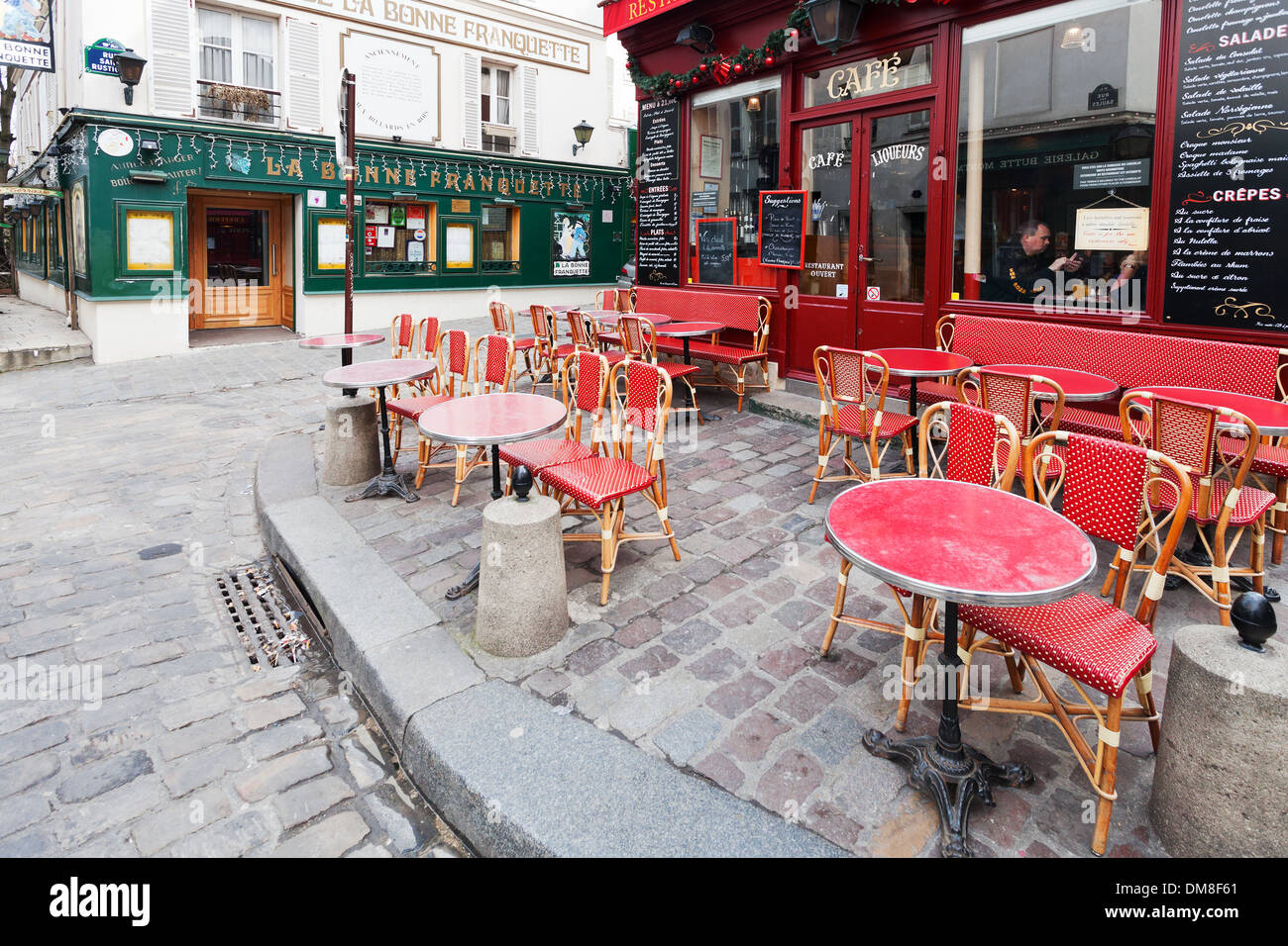 auf dem Montmartre Paris restaurant Stockfoto