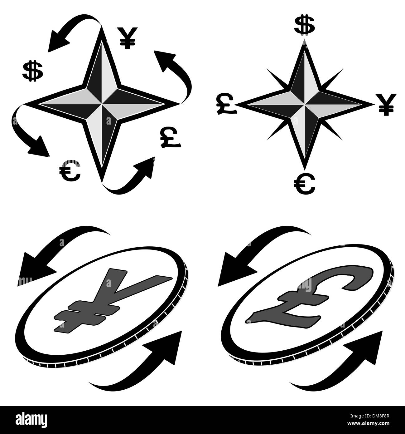 Ikonen der finanzielle Symbole (2) Stock Vektor