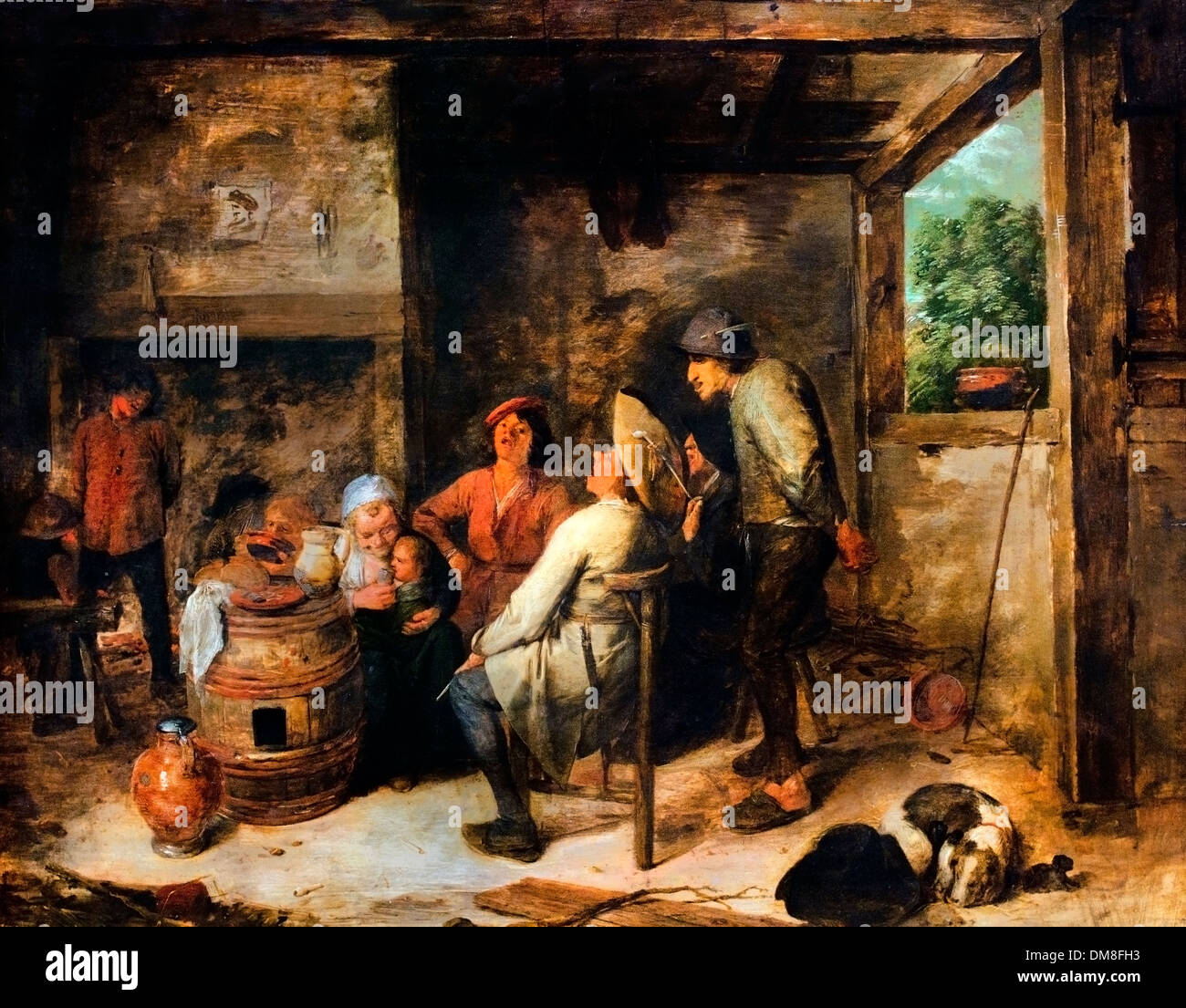 Bauer-Quartett 1636 von David Teniers der jüngere (1610-1690) belgischen Belgien Flämisch Stockfoto