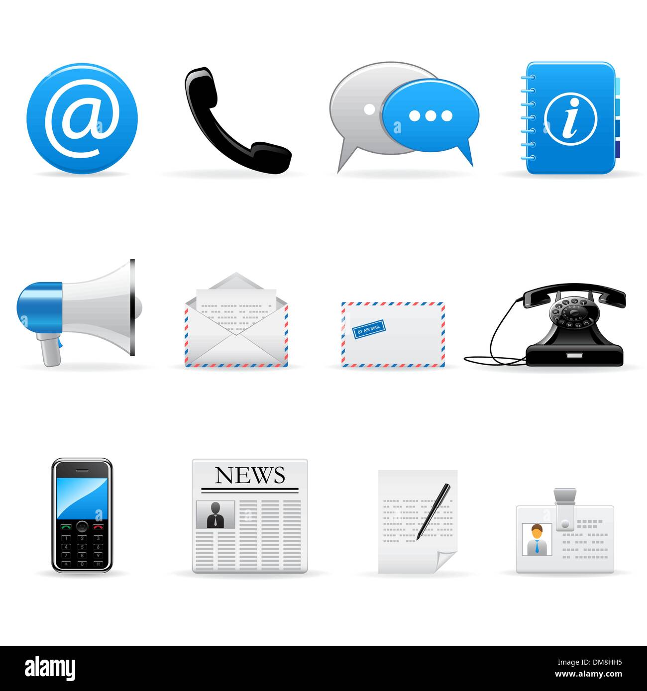 Internet-Kommunikation-Symbole Stock Vektor