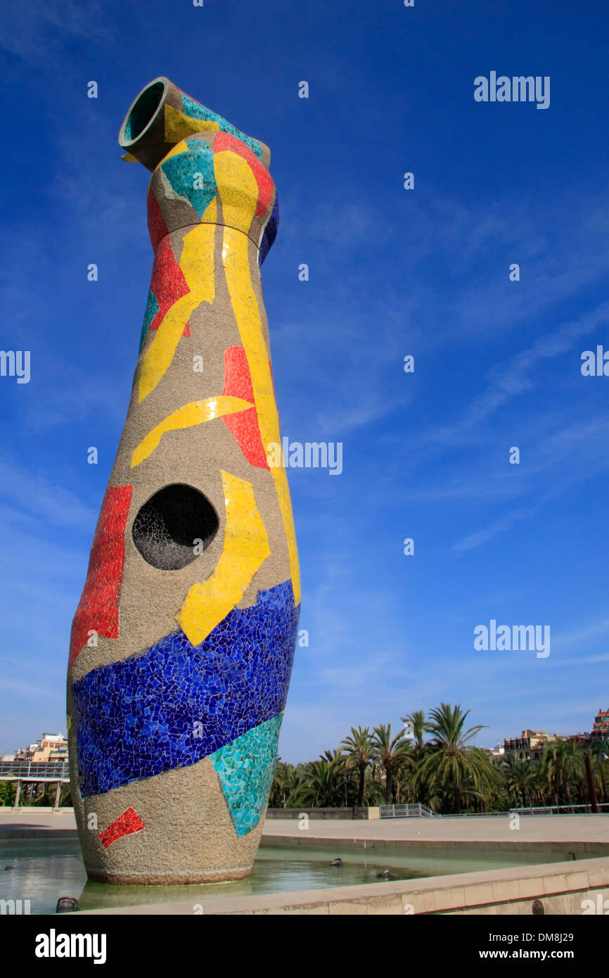 Frau und Vogel Skulpturenpark, Joan Miro, Barcelona, Spanien, Europa Stockfoto