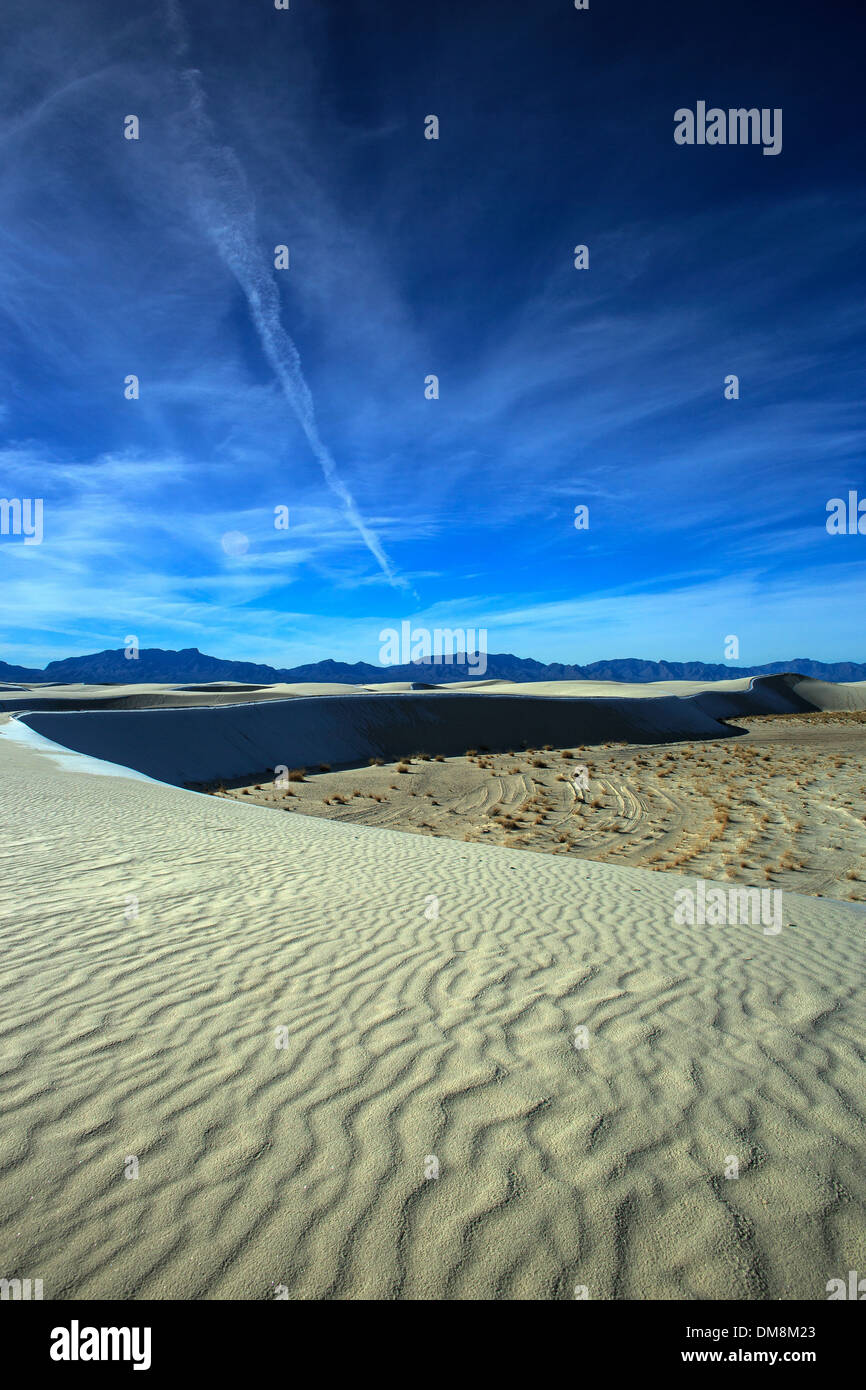 Tagsüber bei White Sands National Moument, Alamagordo, New Mexico, 1. Dezember 2013. Stockfoto