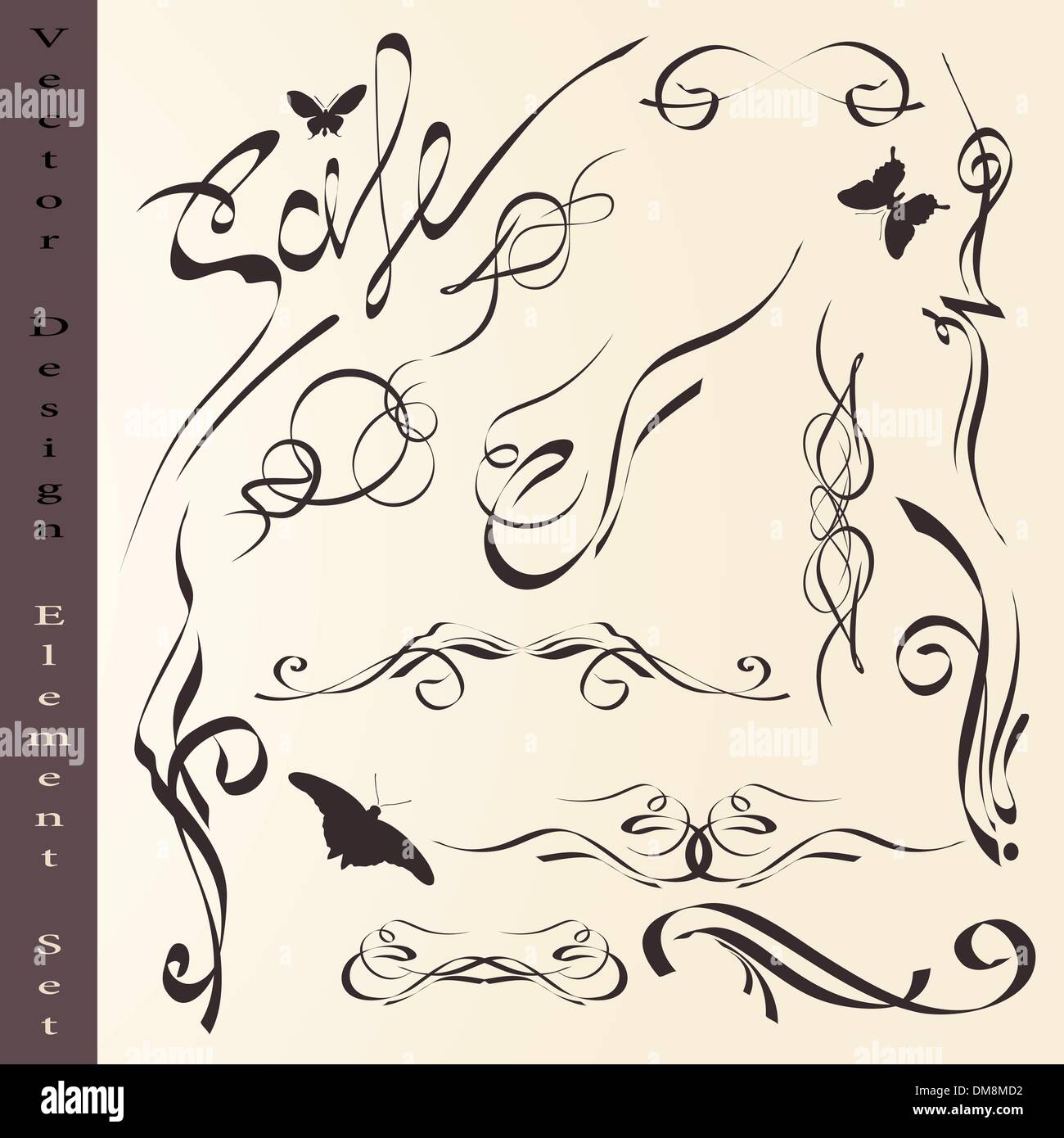 Vektor kalligraphische Elemente Designset Stock Vektor