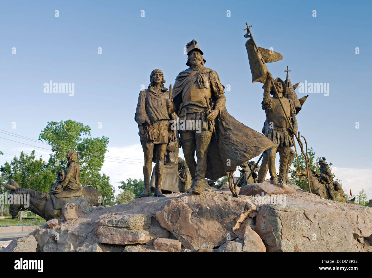 Detail, La Jornada (die Reise, von Betty Sabo und Reynaldo Rivera), Albuquerque Museum für Kunst und Geschichte, New Mexico, Vereinigte Staaten Stockfoto