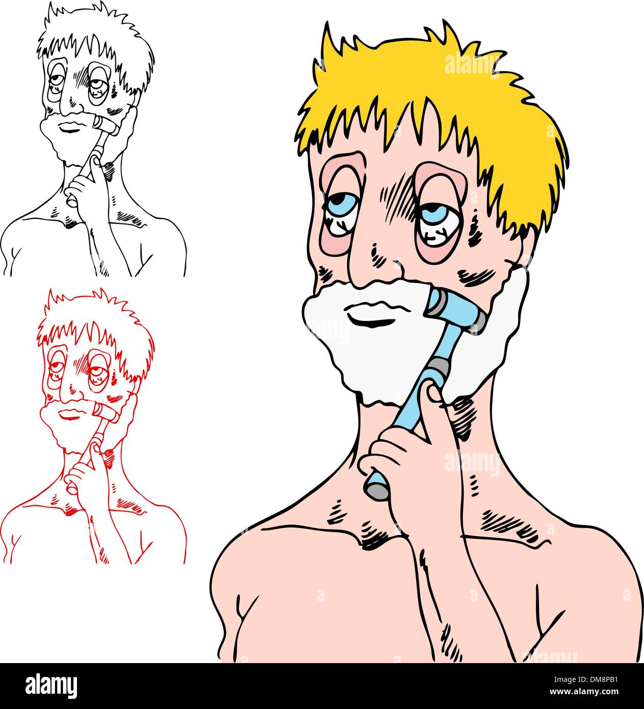 Müde Menschen rasieren Stock Vektor