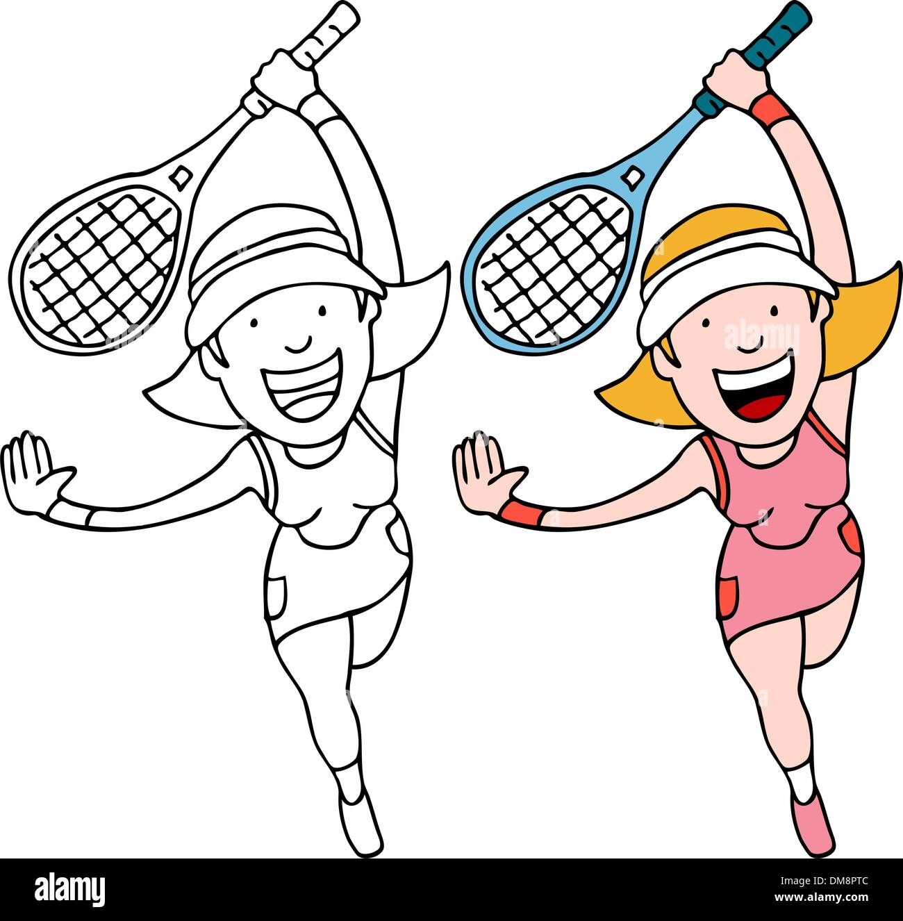 Mädchen spielen Tennis Stock Vektor