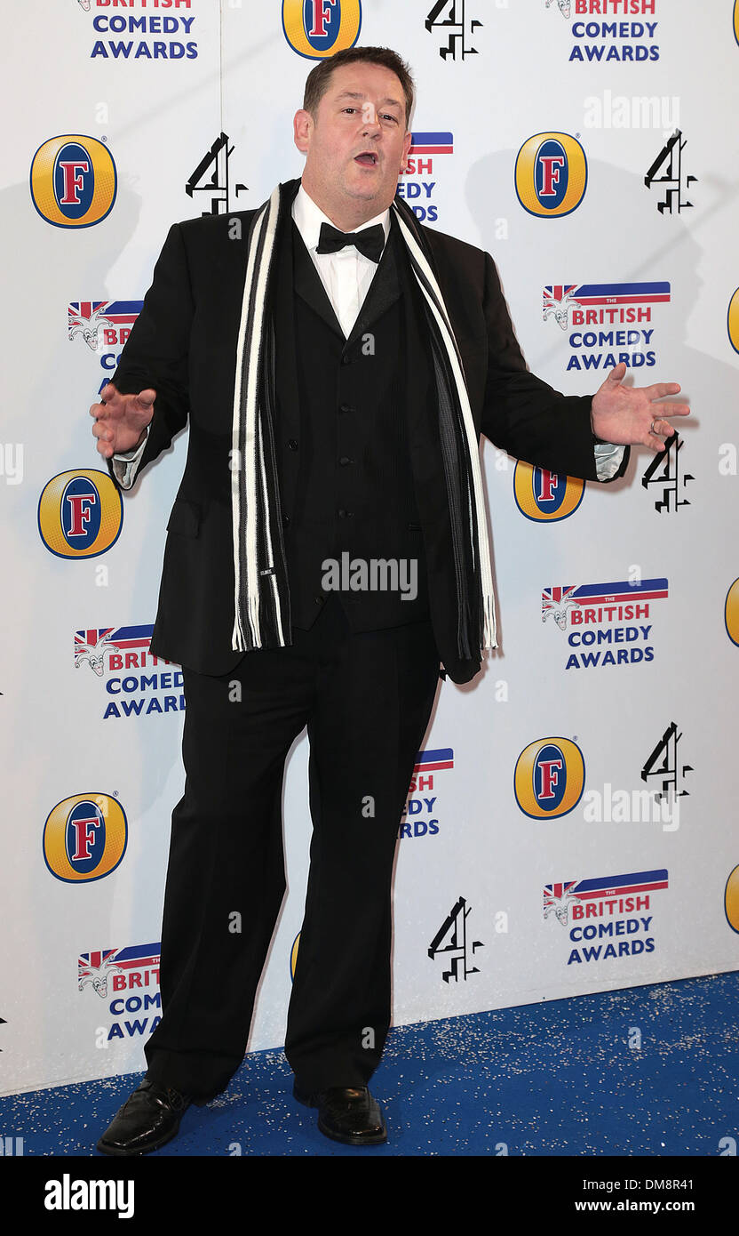 London, UK, 12. Dezember 2013 Johnny Vegas kommt bei den British Comedy Awards am Fountain Studios, Wembley, London Foto: MRP/Alamy Live News Stockfoto