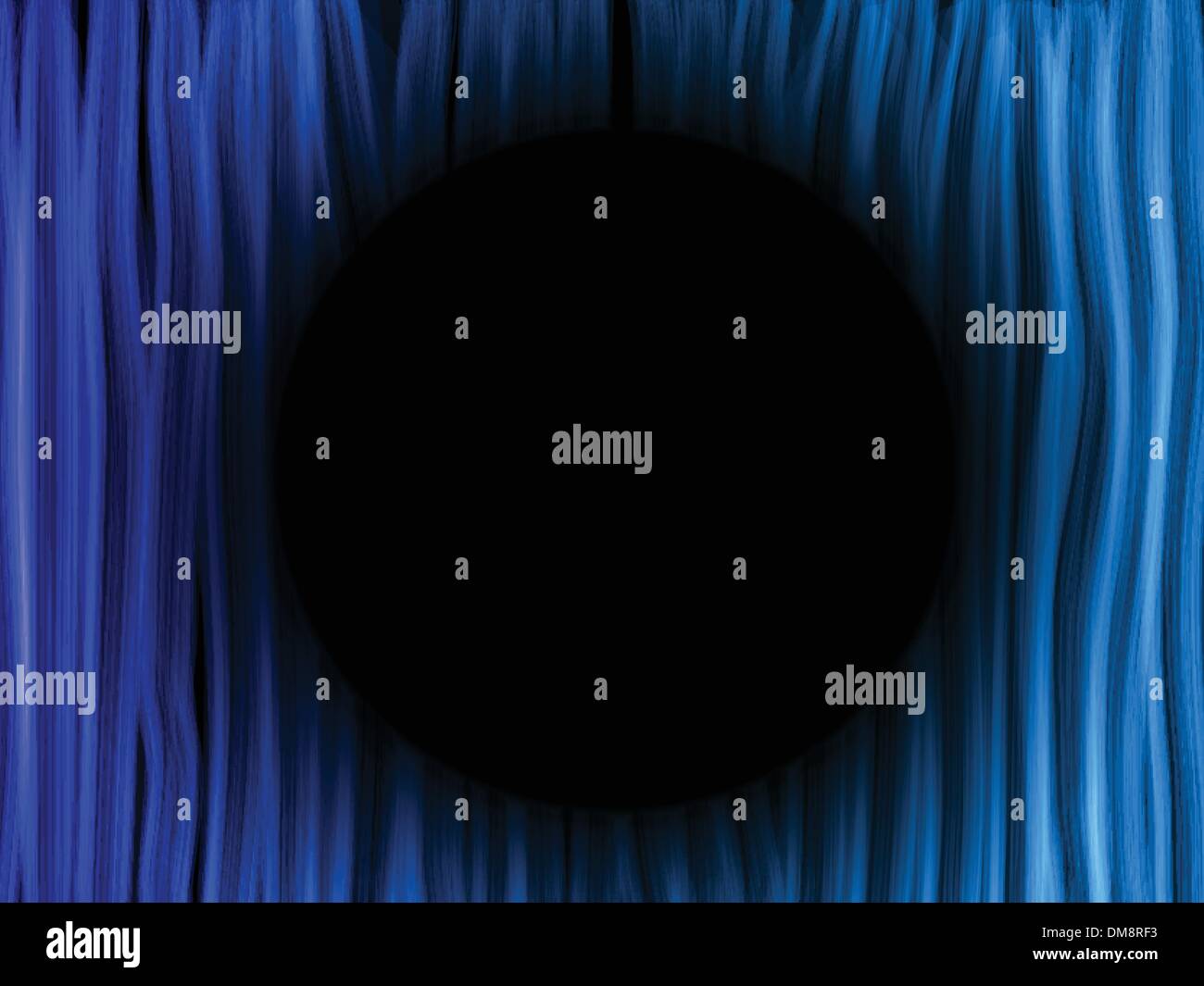 Abstrakte blaue Linien Hintergrund mit schwarzer Kreis Stock Vektor