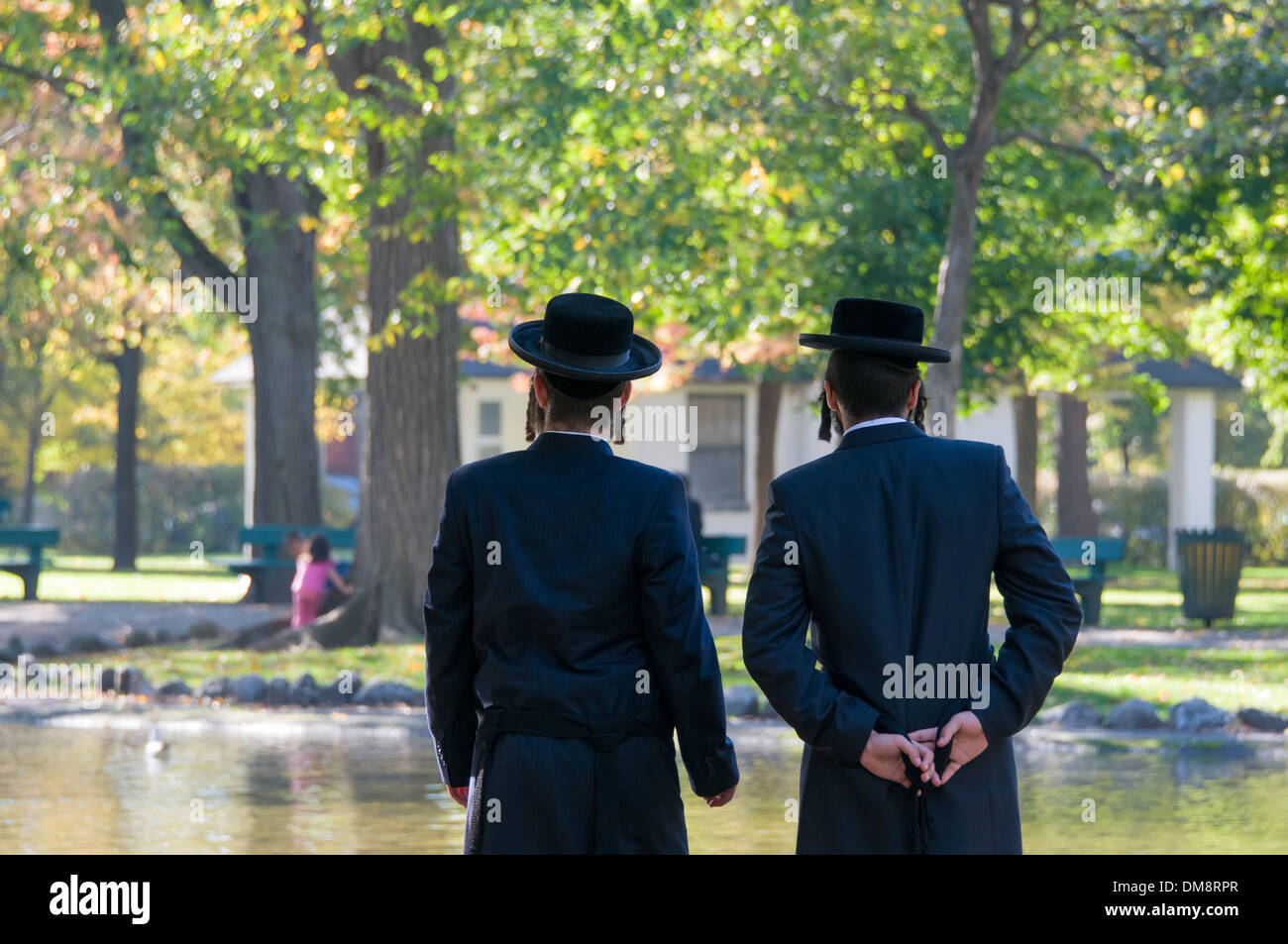 Chassidische jüdische Männer Montreal Stockfoto