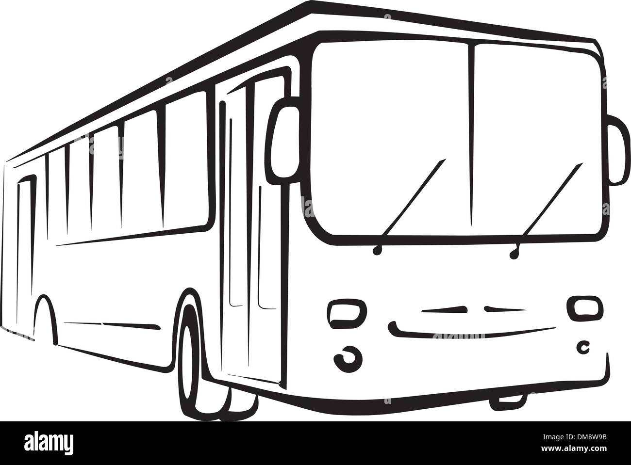 Bus skizzieren isolierte Abbildung Stock Vektor