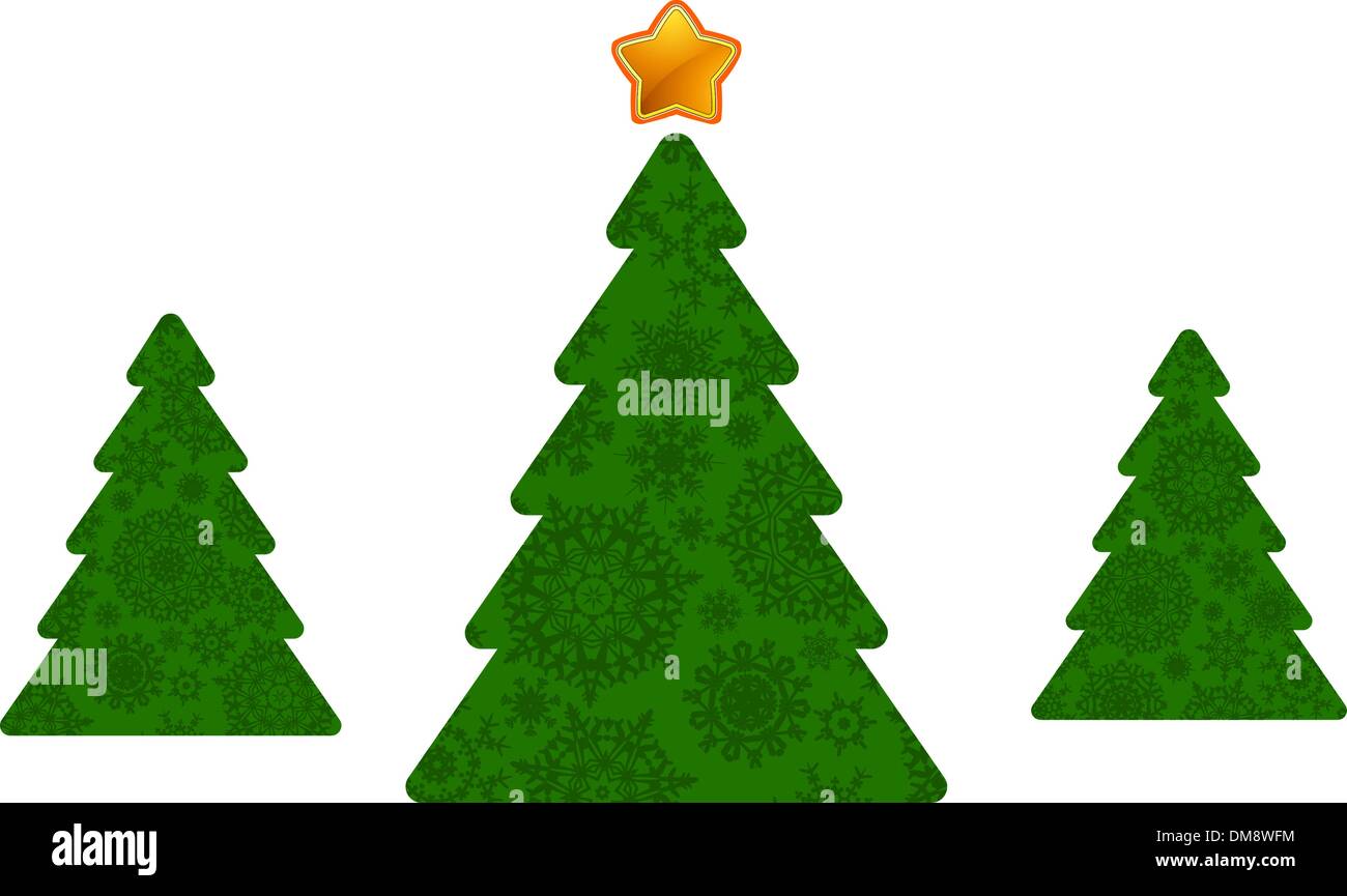 Grünen Weihnachtsbaum auf rotem Grund. EPS 8 Stock Vektor