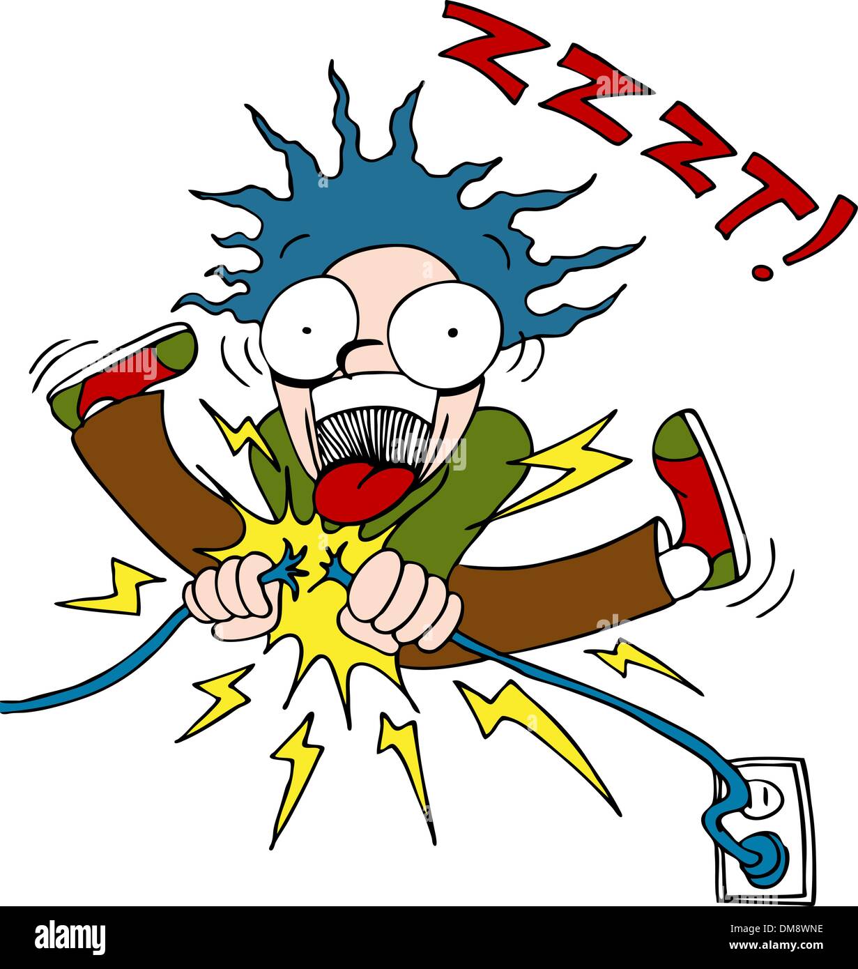 Mann Durch Einen Stromschlag Getotet Stock Vektorgrafik Alamy