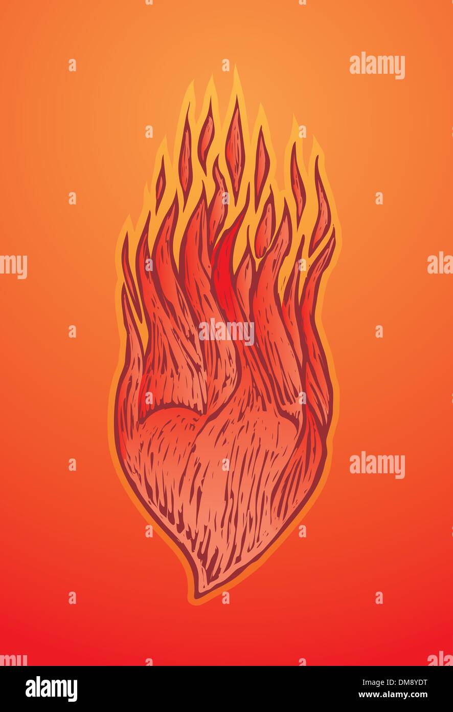 Burning Fire Heart Illustration Stockfotos und bilder Kaufen Alamy