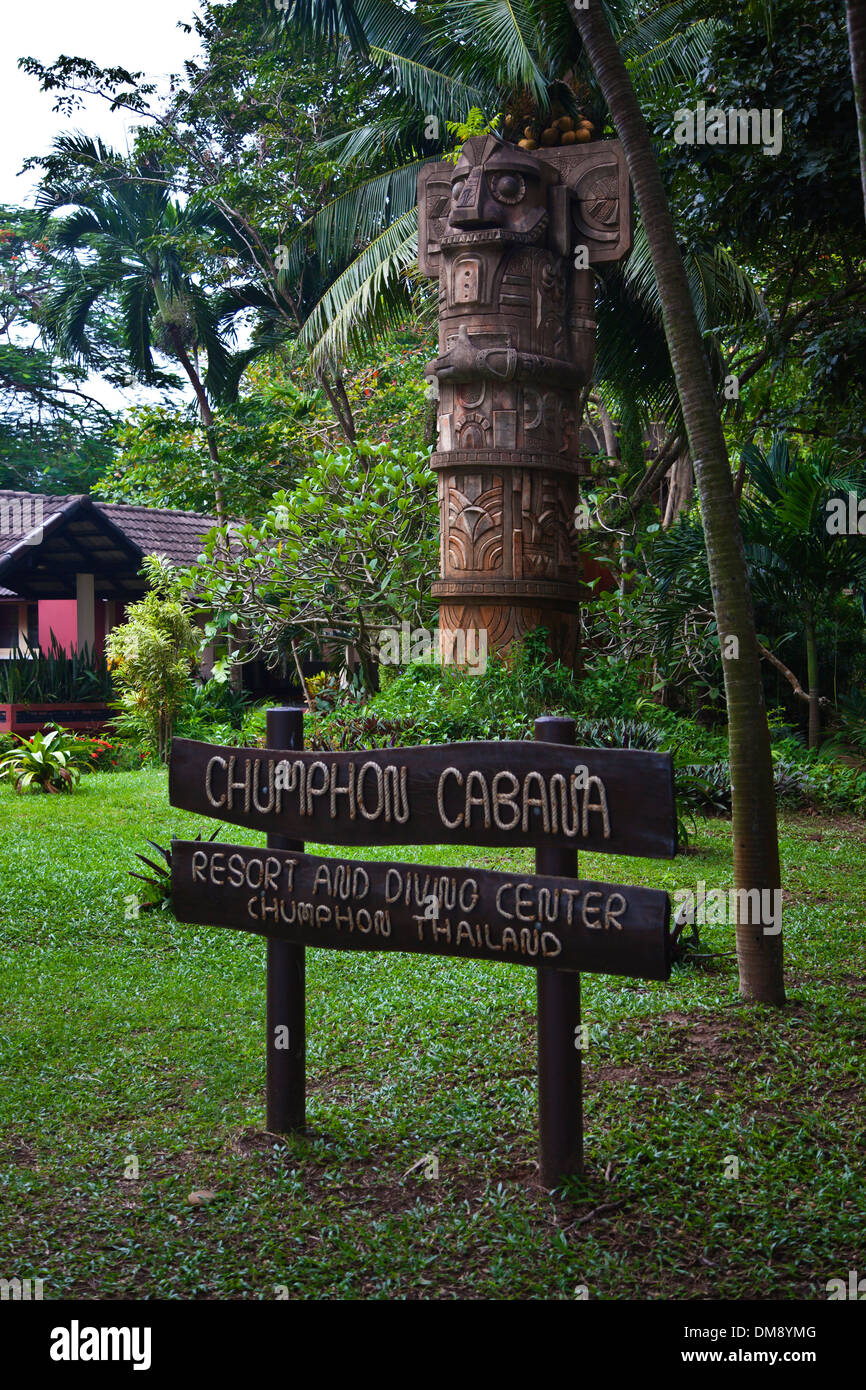 Das CHUMPHON CABANA ist ein nachhaltig geführte Resort und Tauchbasis - CHUMPHON, THAILAND Stockfoto