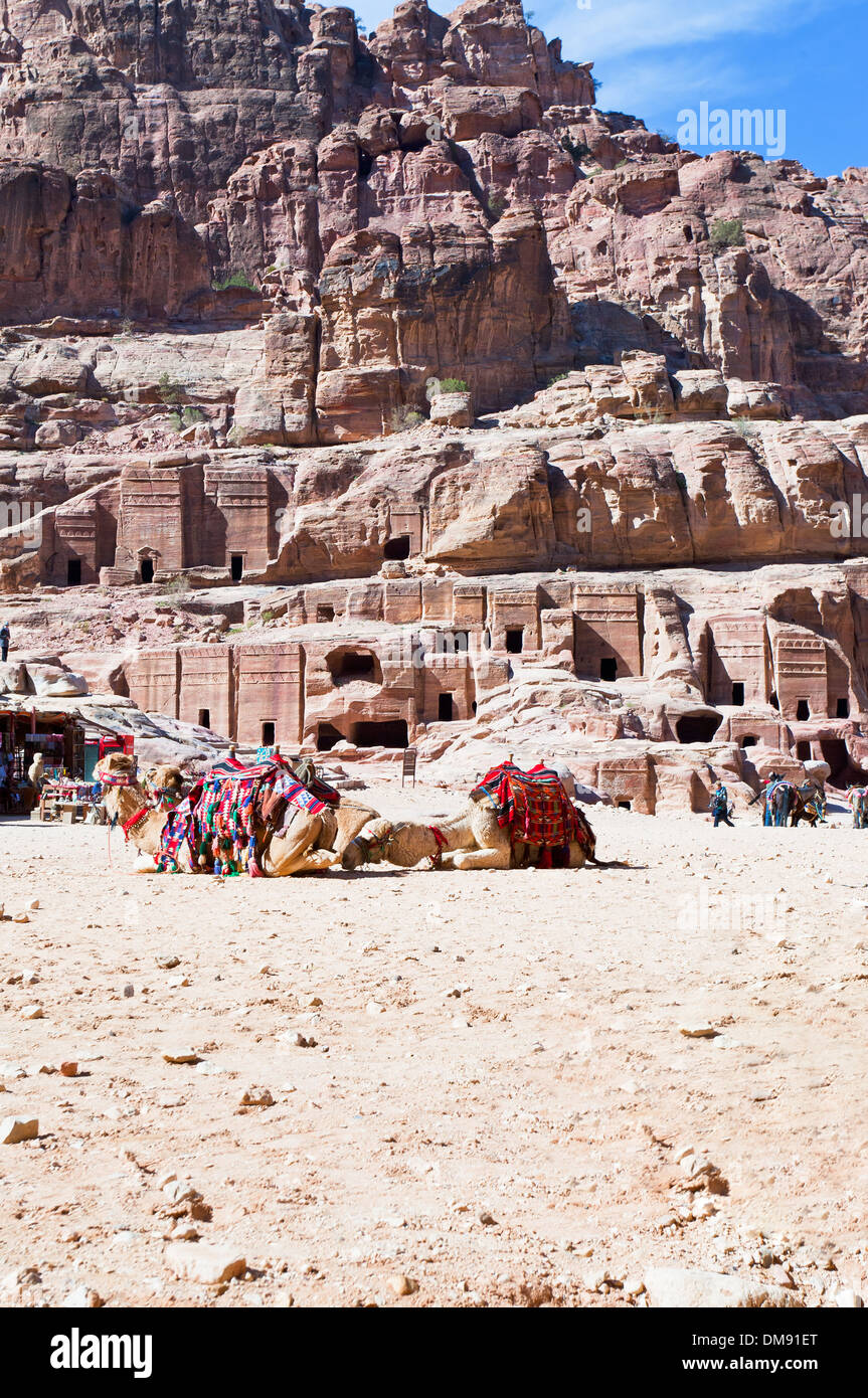 alte steinerne Stadt Petra in Jordanien Stockfoto