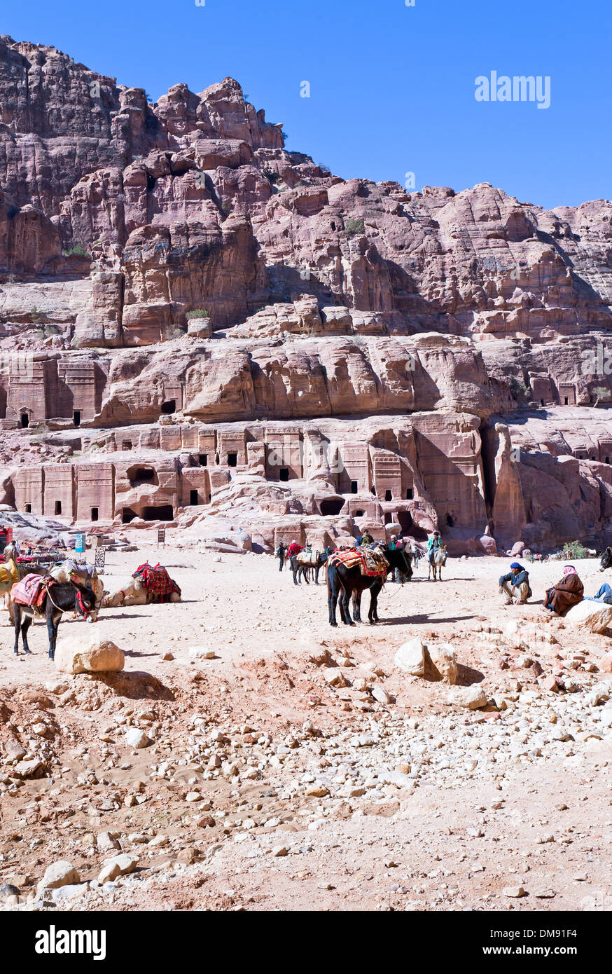 alte steinerne Stadt Petra in Jordanien Stockfoto