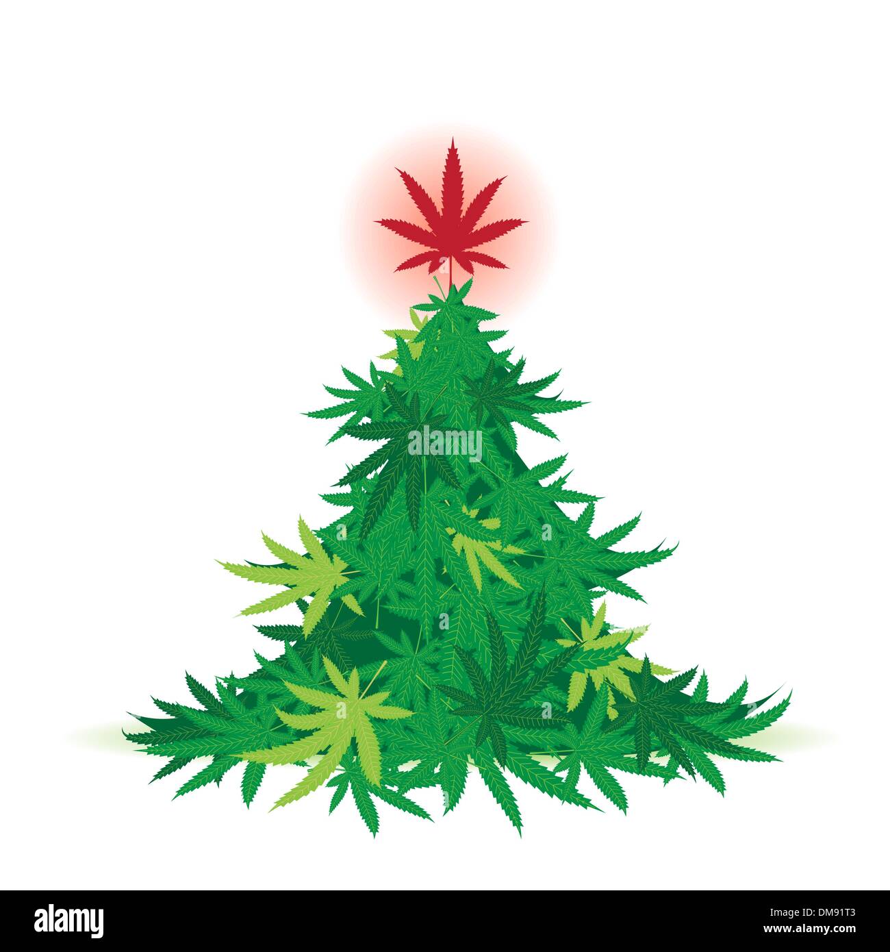 Weihnachtsbaum, Cannabisblatt Stock Vektor