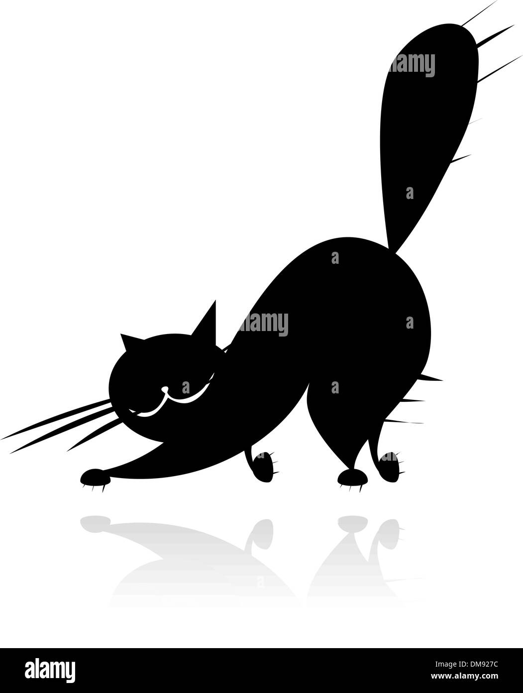 Große schwarze Katze silhouette Stock Vektor