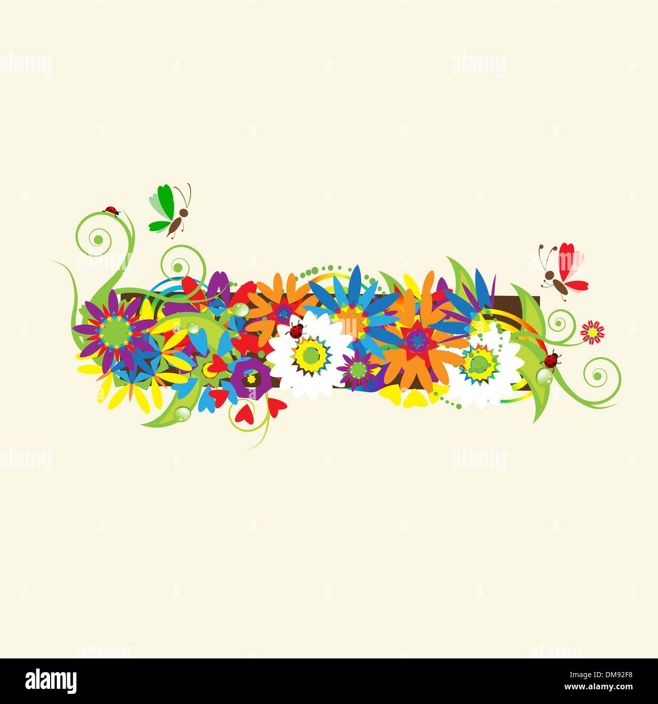 Minus-Zeichen. Florales Design. Siehe auch Zeichen in meiner Galerie Stock Vektor