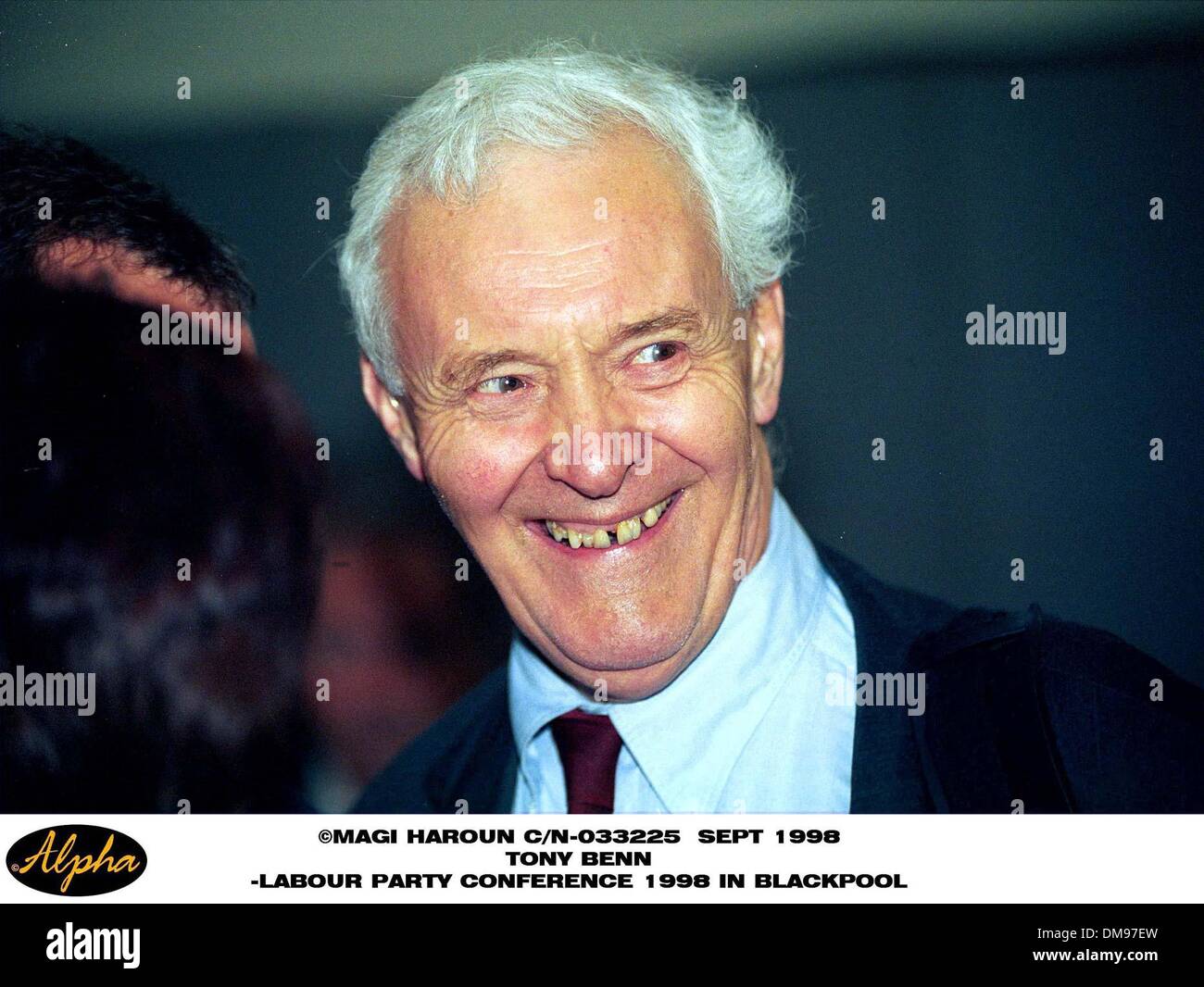 30. September 1998 - Blackpool, Großbritannien - Sept. 1998 TONY BENN besuchen LABOUR PARTY CONFERENCE IN BLACKPOOL (Kredit-Bild: © Globe Photos/ZUMAPRESS.com) Stockfoto