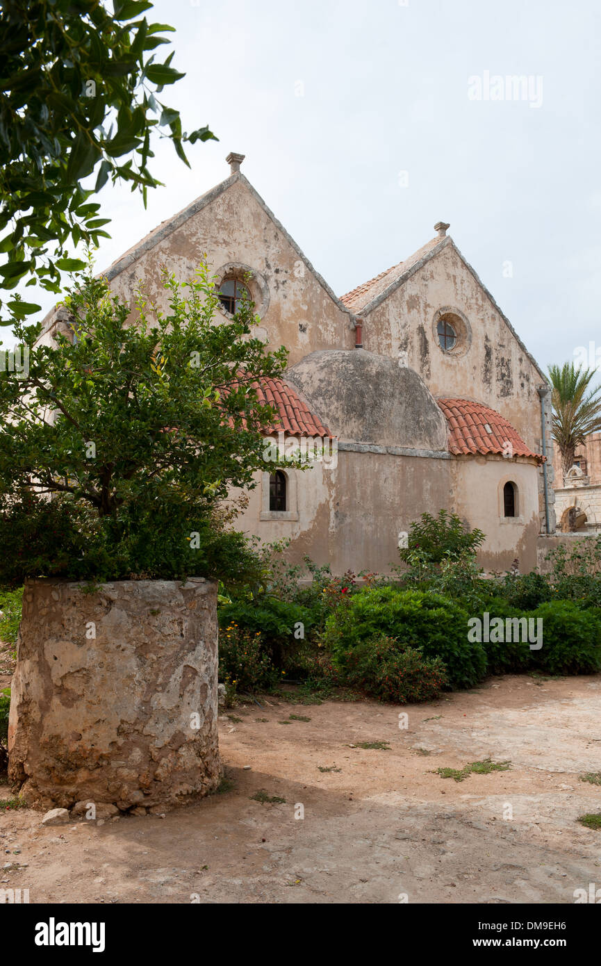 Die Apsis der Kirche, das Kloster Arkadi, Kreta, Griechenland Stockfoto