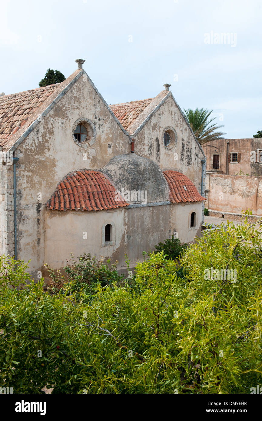 Die Apsis der Kirche, das Kloster Arkadi, Kreta, Griechenland Stockfoto