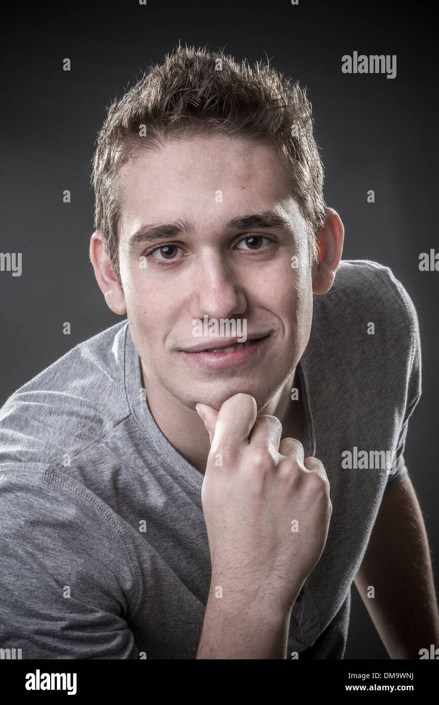 Porträt eines jungen Mannes, echte Menschen Stockfoto