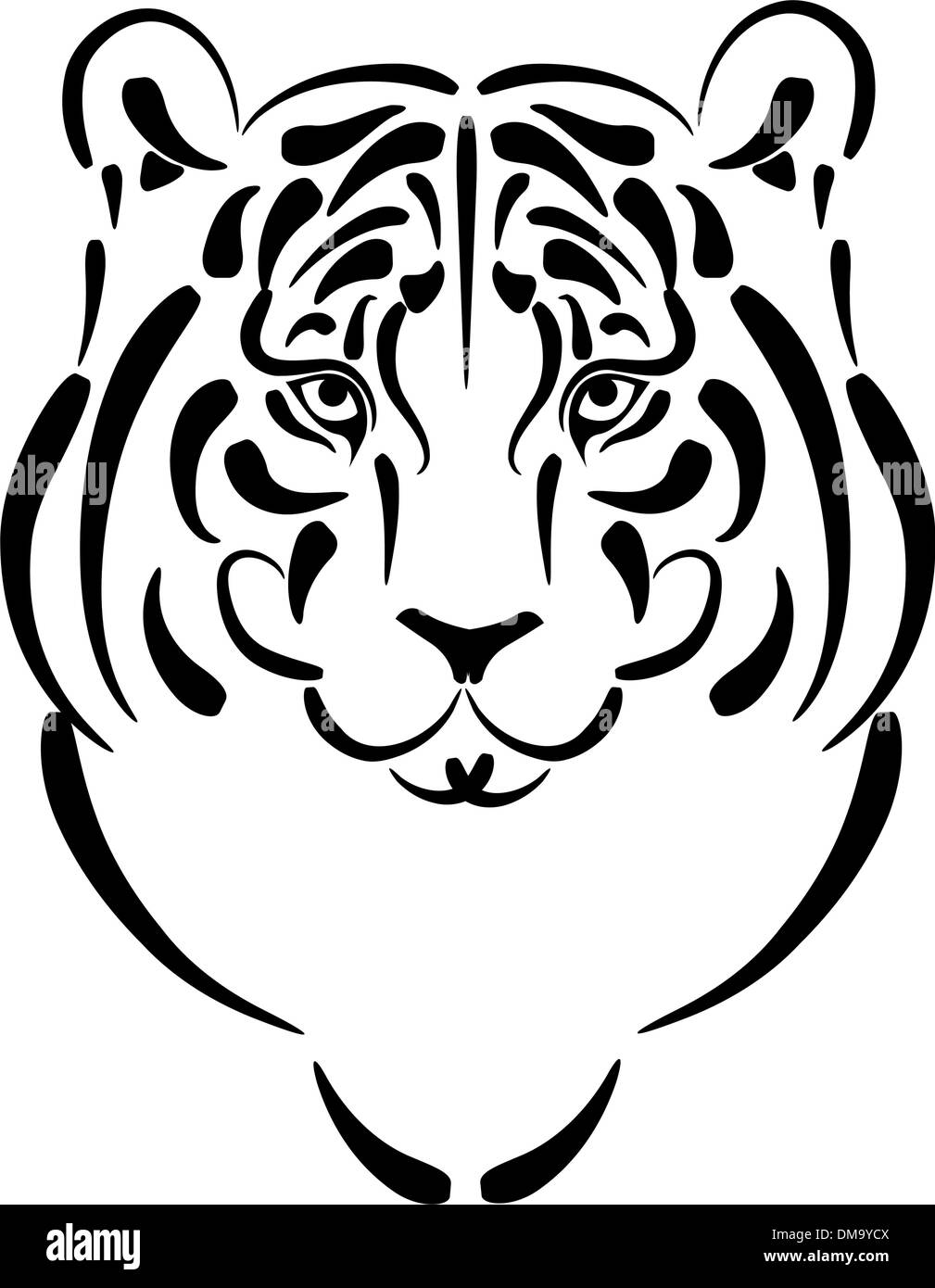 Tiger stilisierte Silhouette, Symbol Jahr 2010 Stock Vektor
