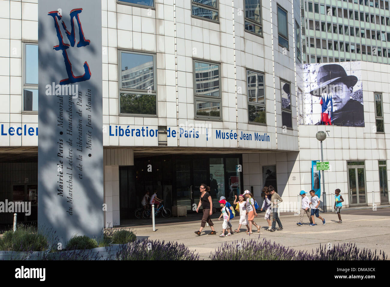 FASSADE DES MUSEUMS JEAN MOULIN, DER GENERAL LECLERC DE HAUTELOCQUE UND DER BEFREIUNG VON PARIS (75), FRANKREICH Stockfoto