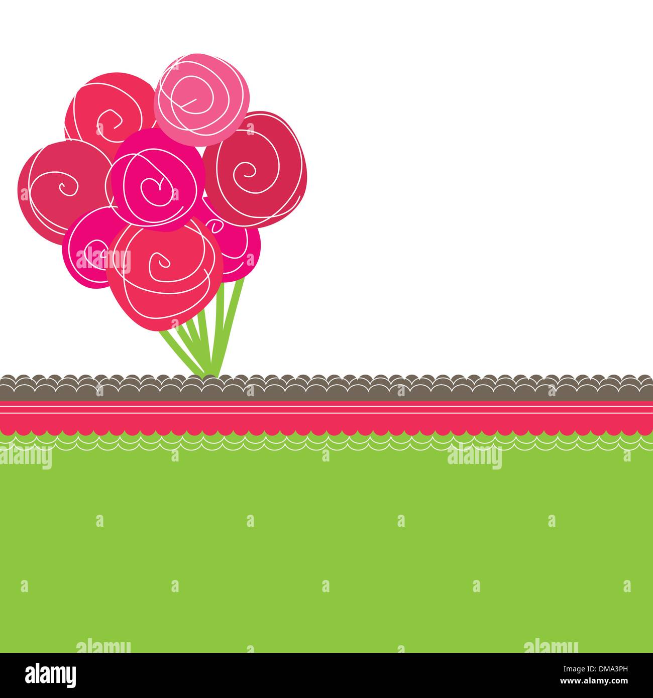 Bouquet von rosa Rosen. Vektor-illustration Stock Vektor