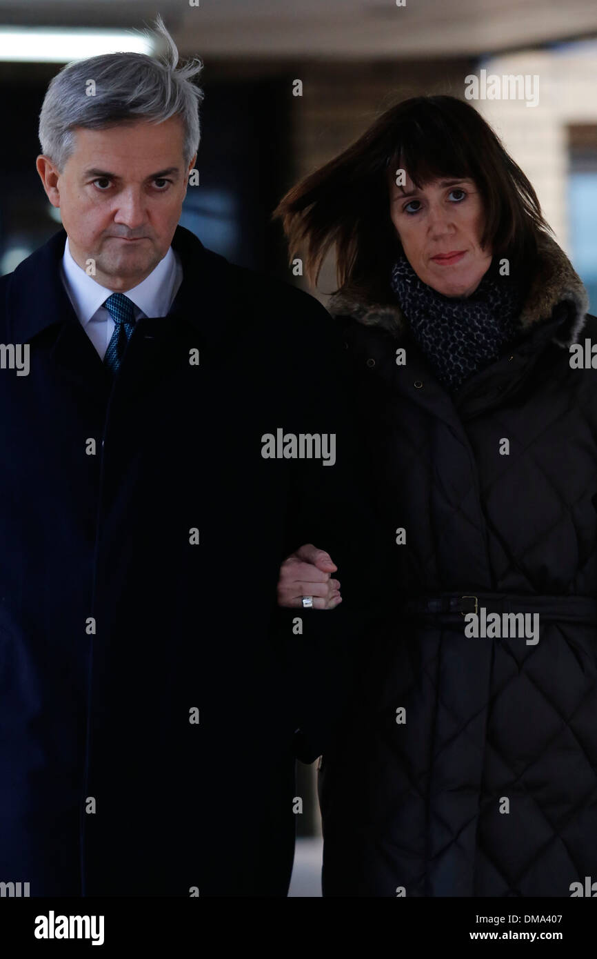Großbritanniens ehemalige Energieminister Chris Huhne und seine Ex-Frau Vicky Pryce Southwark Crown Court Stockfoto