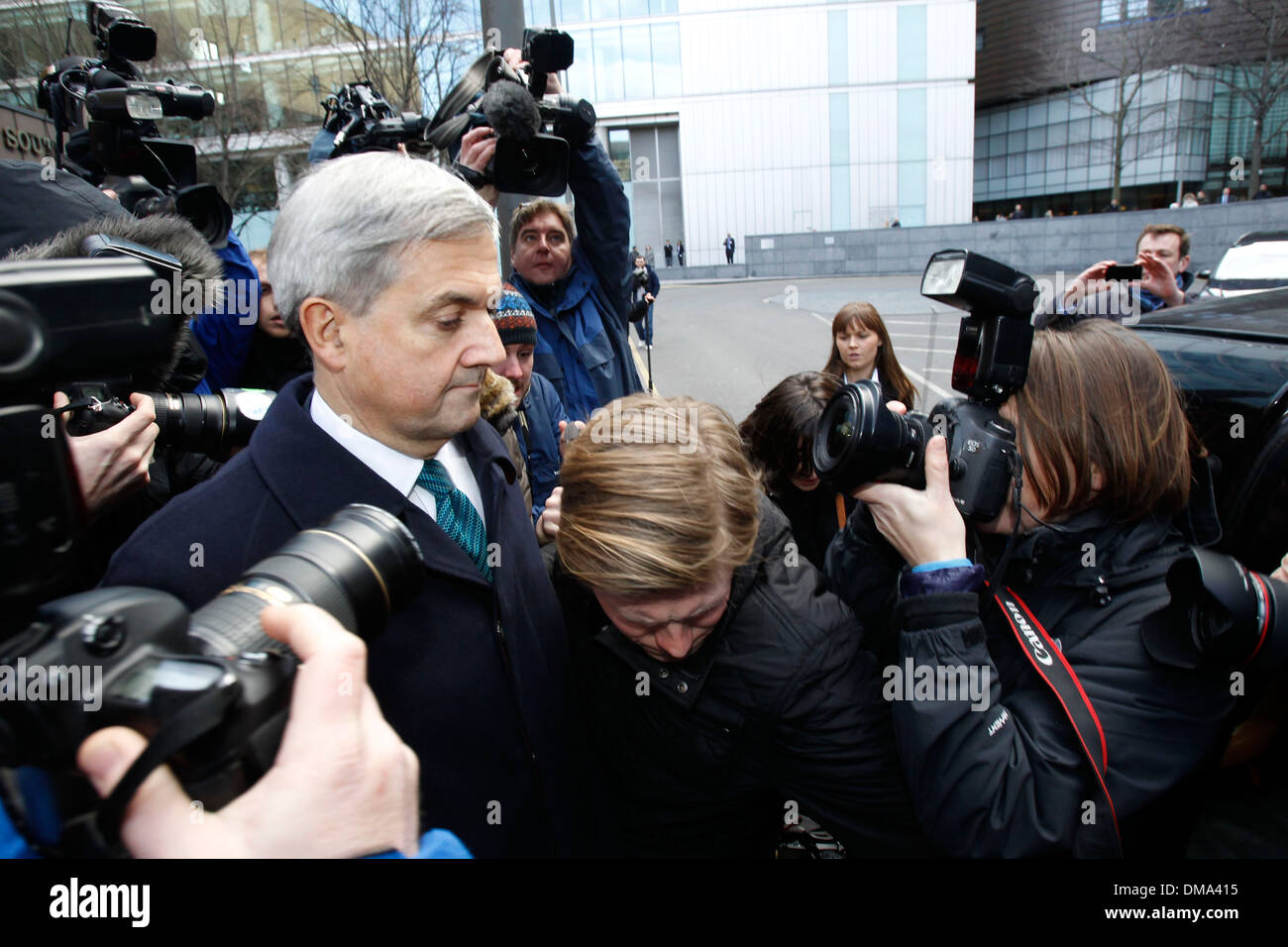 Großbritanniens ehemalige Energieminister Chris Huhne und seine Ex-Frau Vicky Pryce Southwark Crown Court Stockfoto