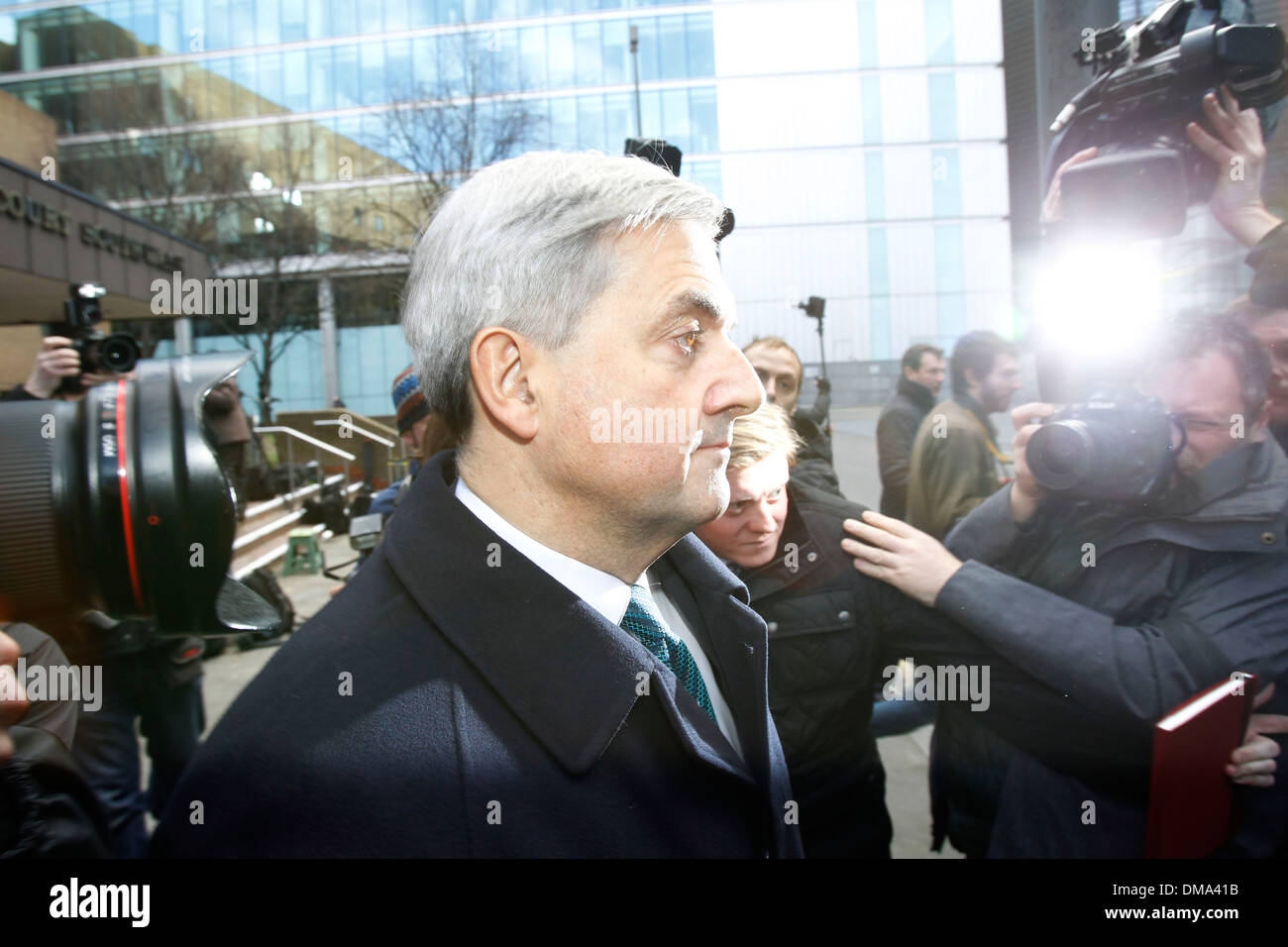Großbritanniens ehemalige Energieminister Chris Huhne und seine Ex-Frau Vicky Pryce Southwark Crown Court Stockfoto