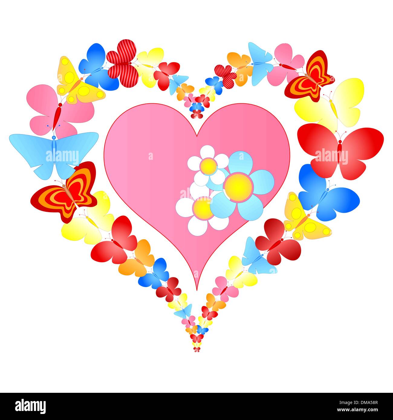 Valentine-Schmetterlinge-Herz Stock Vektor