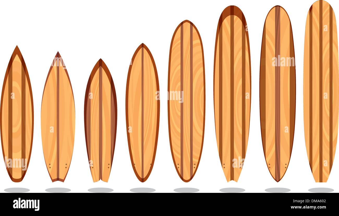 Hölzernen Surfboards Stock Vektor