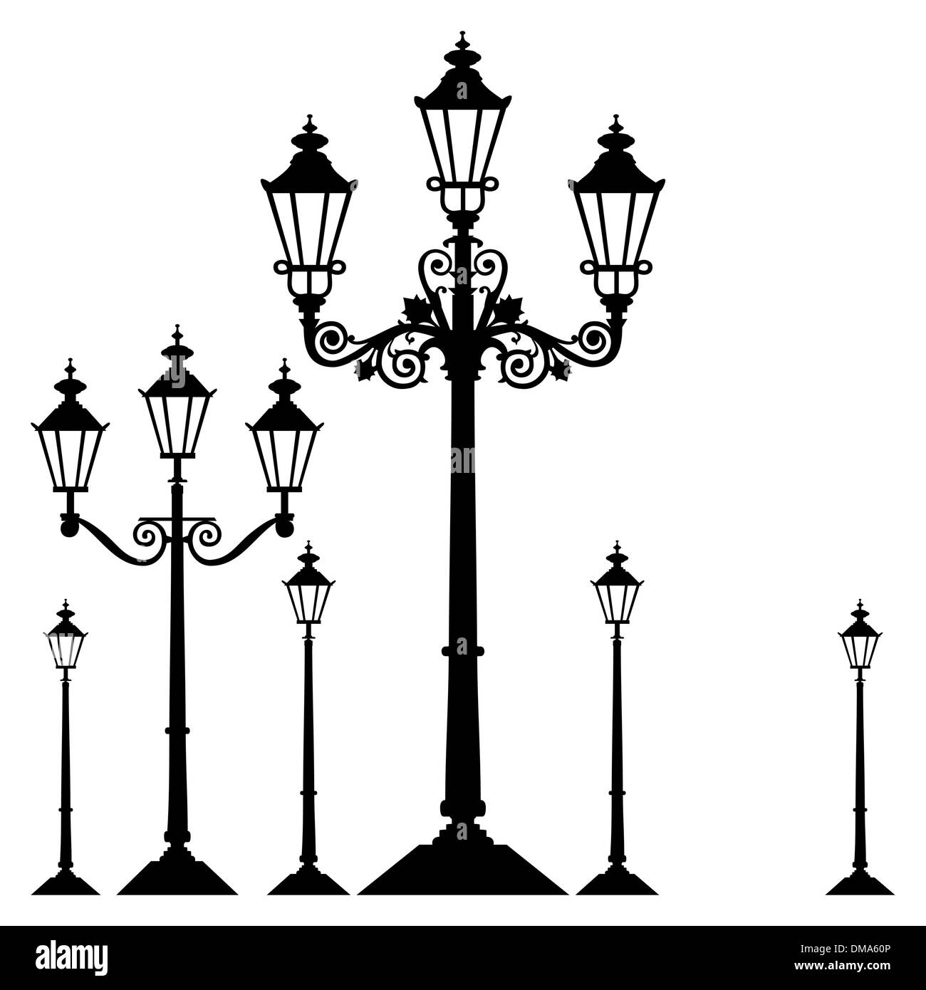 Retro-Straßenleuchte Vektor Stock Vektor