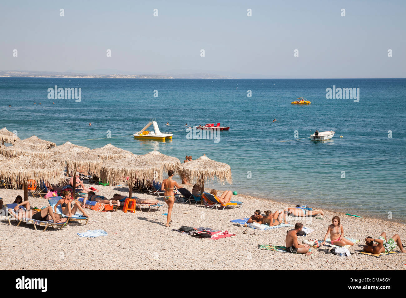 Agia Fotia, Agia Fotini Strand, Insel Chios, Nord-Ost-Ägäis, Griechenland, Europa Stockfoto