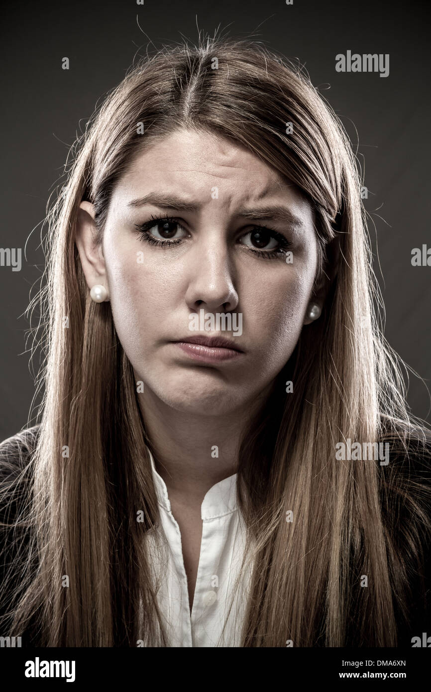 Porträt der jungen Frau langweilig Stockfoto